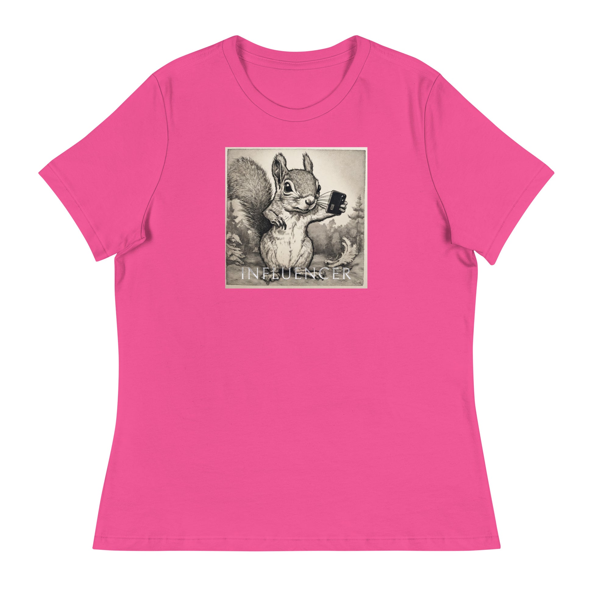 Squirrel Influencer Women's Funny Shirt Berry