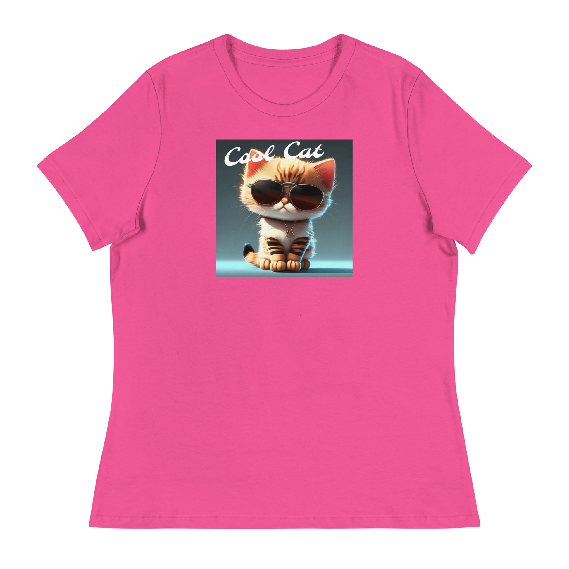 Cool Cat Women's Funny T-Shirt Berry