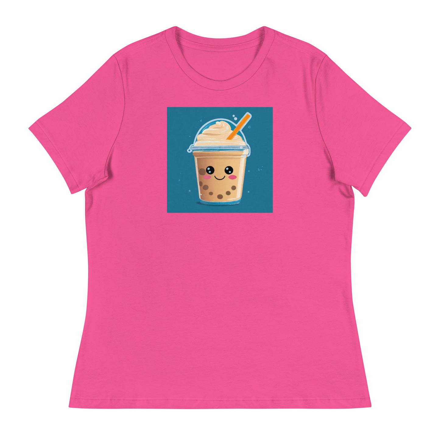 Boba Bubble Milk Tea Women's Funny Graphic Tee Berry