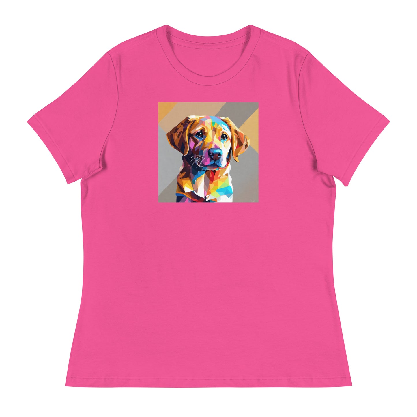 Geometric Golden Lab Women's Animal Lover T-Shirt Berry