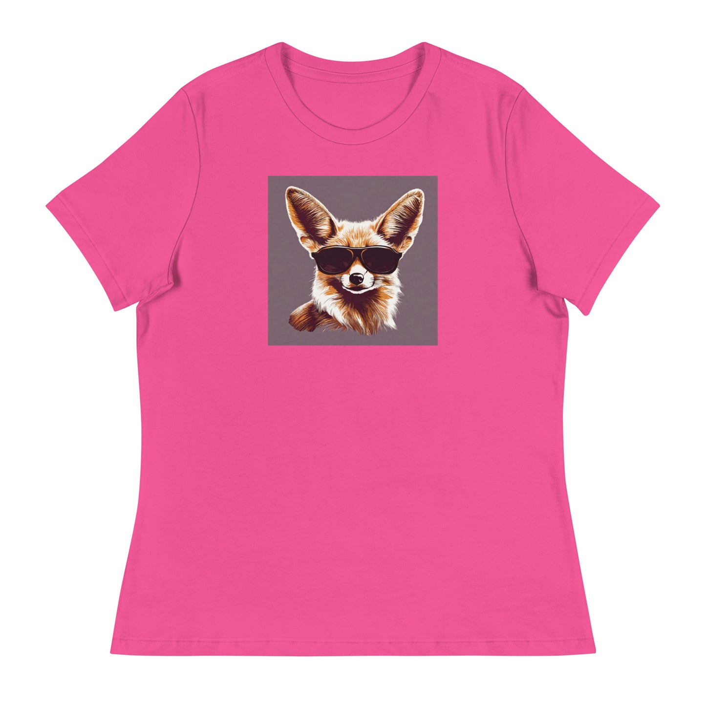 Fennec Fox in Shades Women's Animal Lover T-Shirt Berry