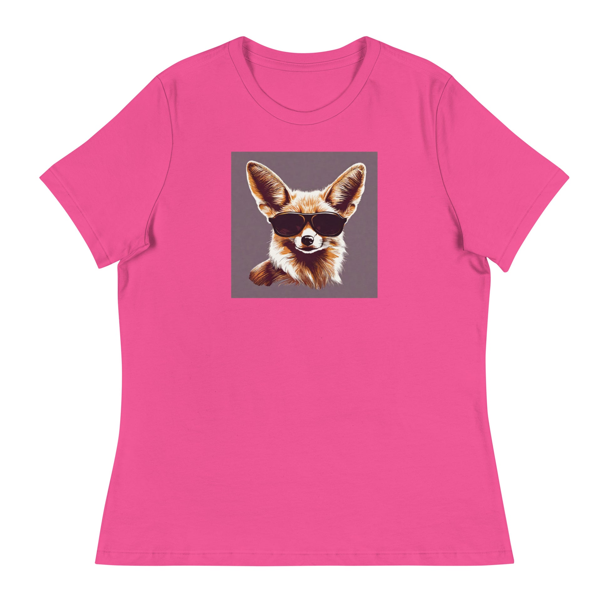 Fennec Fox in Shades Women's Animal Lover T-Shirt Berry