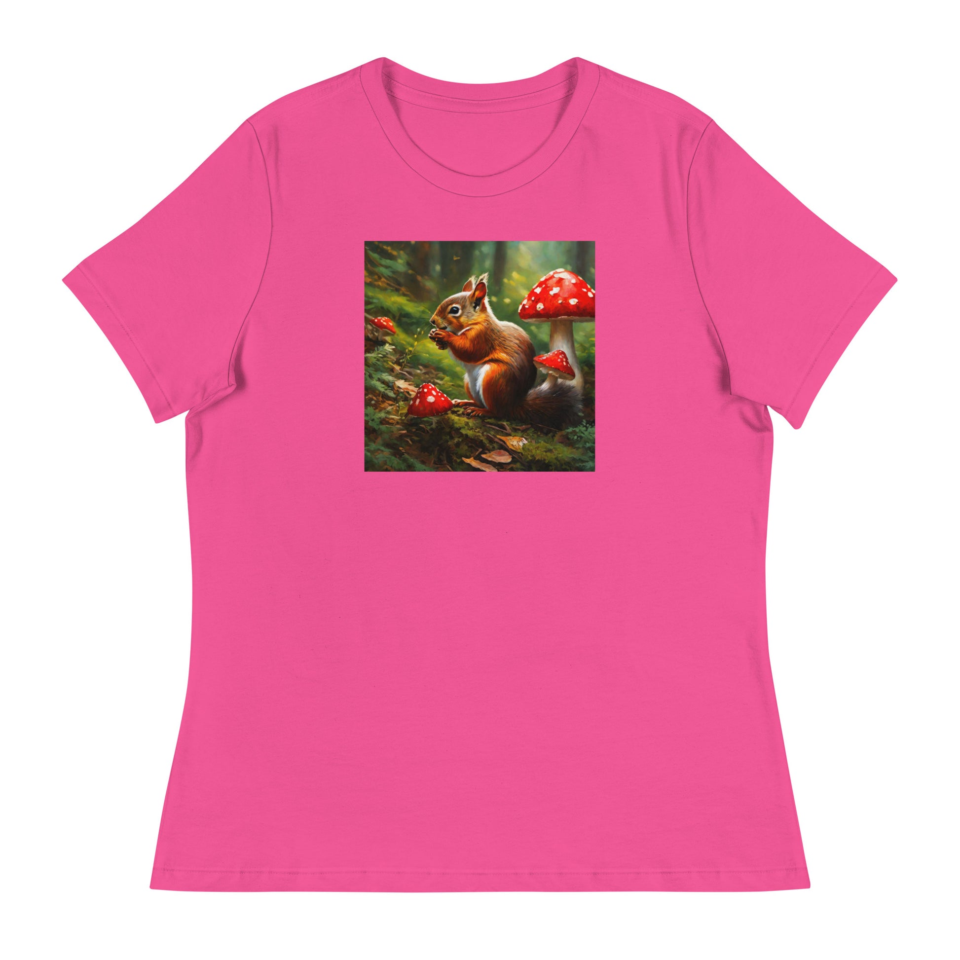 Forest Squirrel Women's Animal Lover T-Shirt Berry