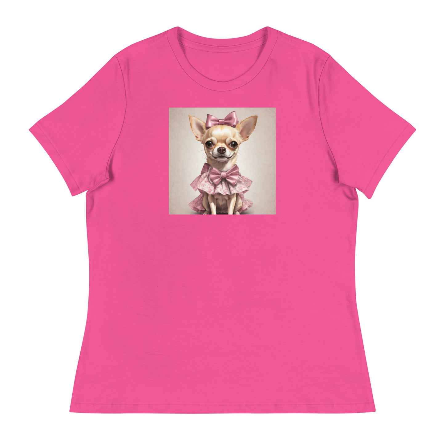 Chihuahua in Pink Dress Women's Dog Lover T-Shirt Berry