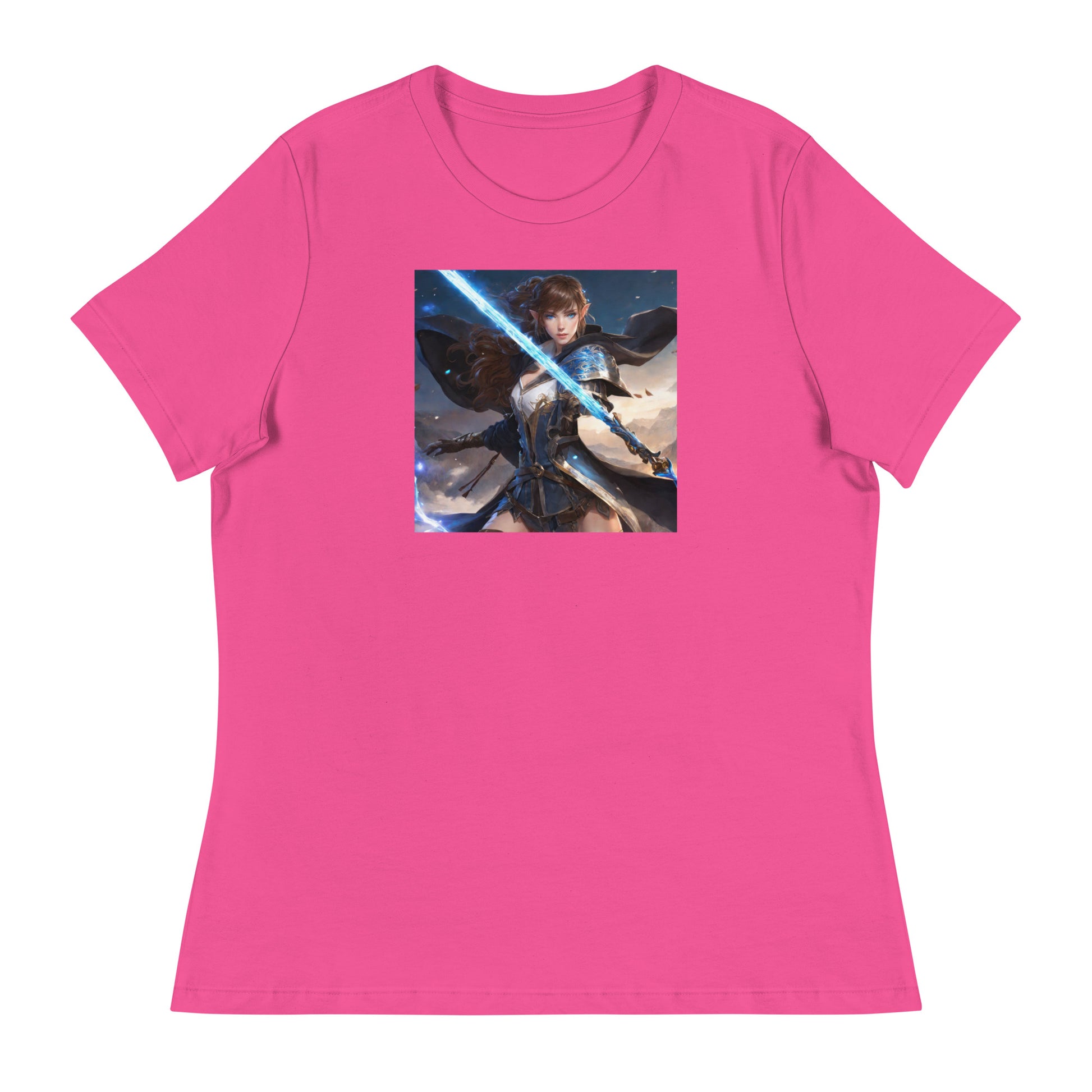 Elven Defender Women's Fantasy Anime T-Shirt Berry