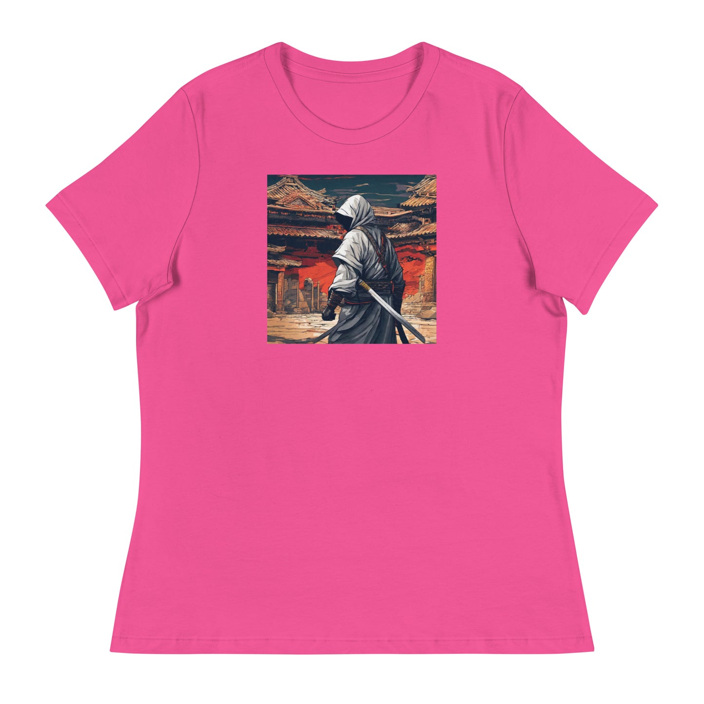 Shadowy Samurai Women's Anime T-Shirt Berry