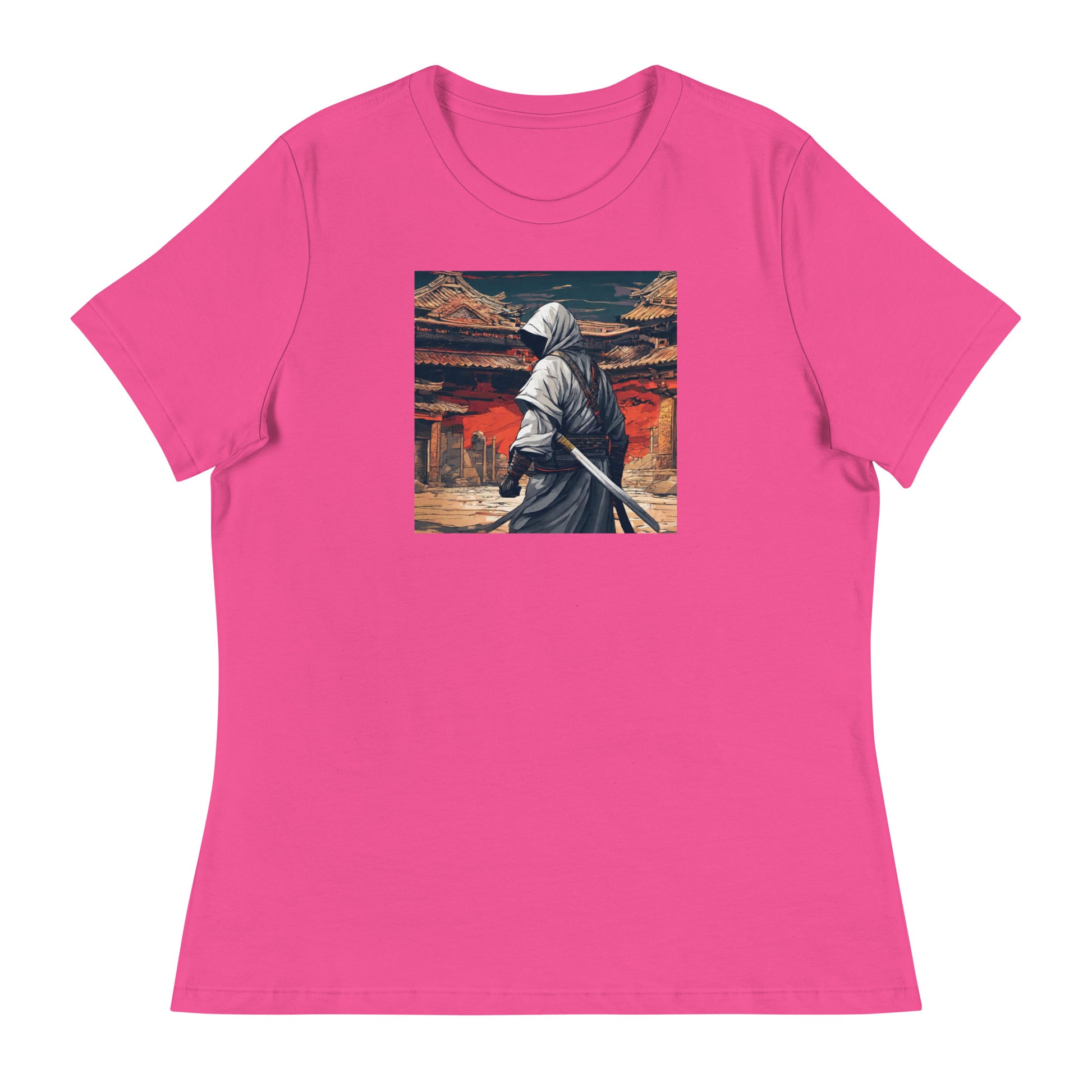 Shadowy Samurai Women's Anime T-Shirt Berry