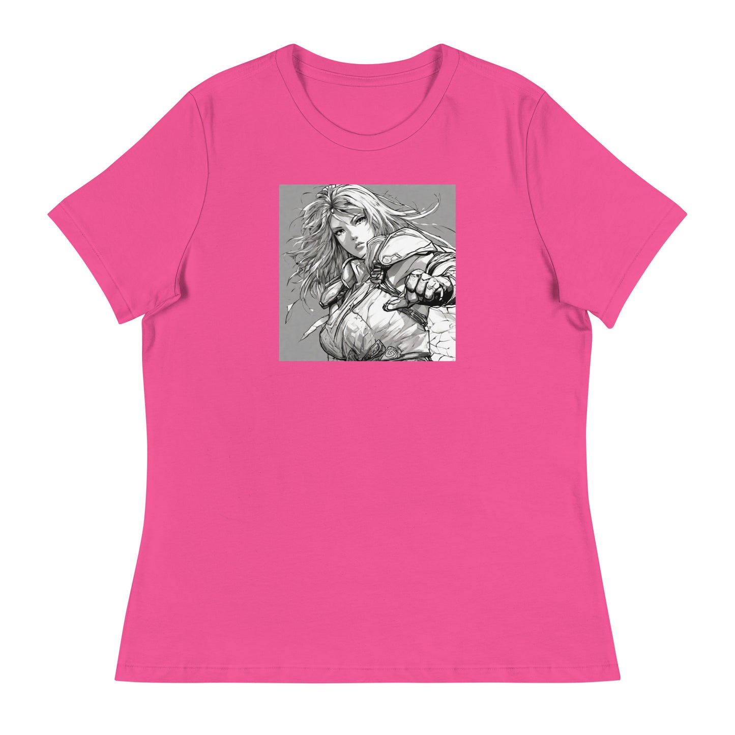 Fearless Swordmaiden Women's Anime T-Shirt Berry