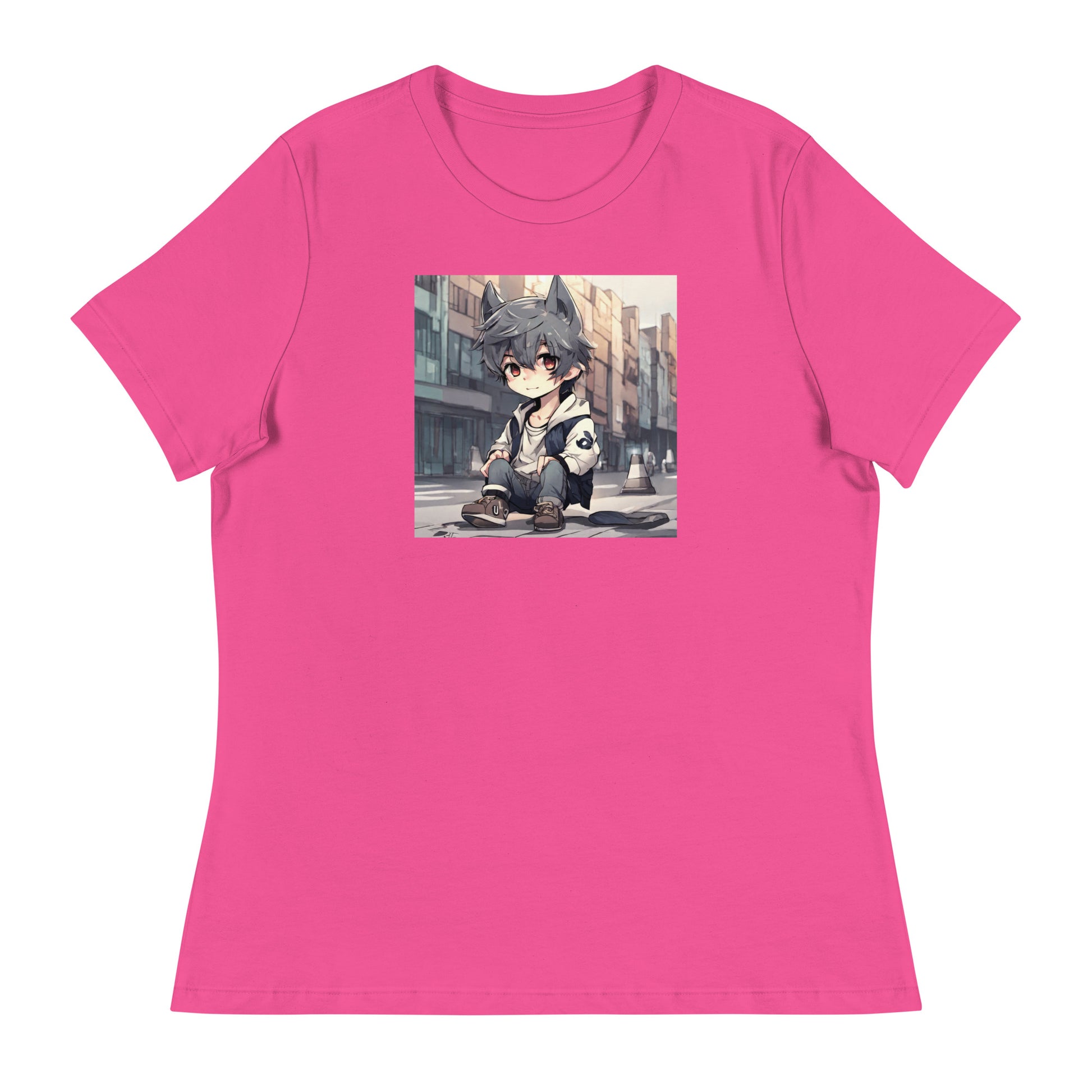 Wolf Spirit Women's Anime T-Shirt Berry