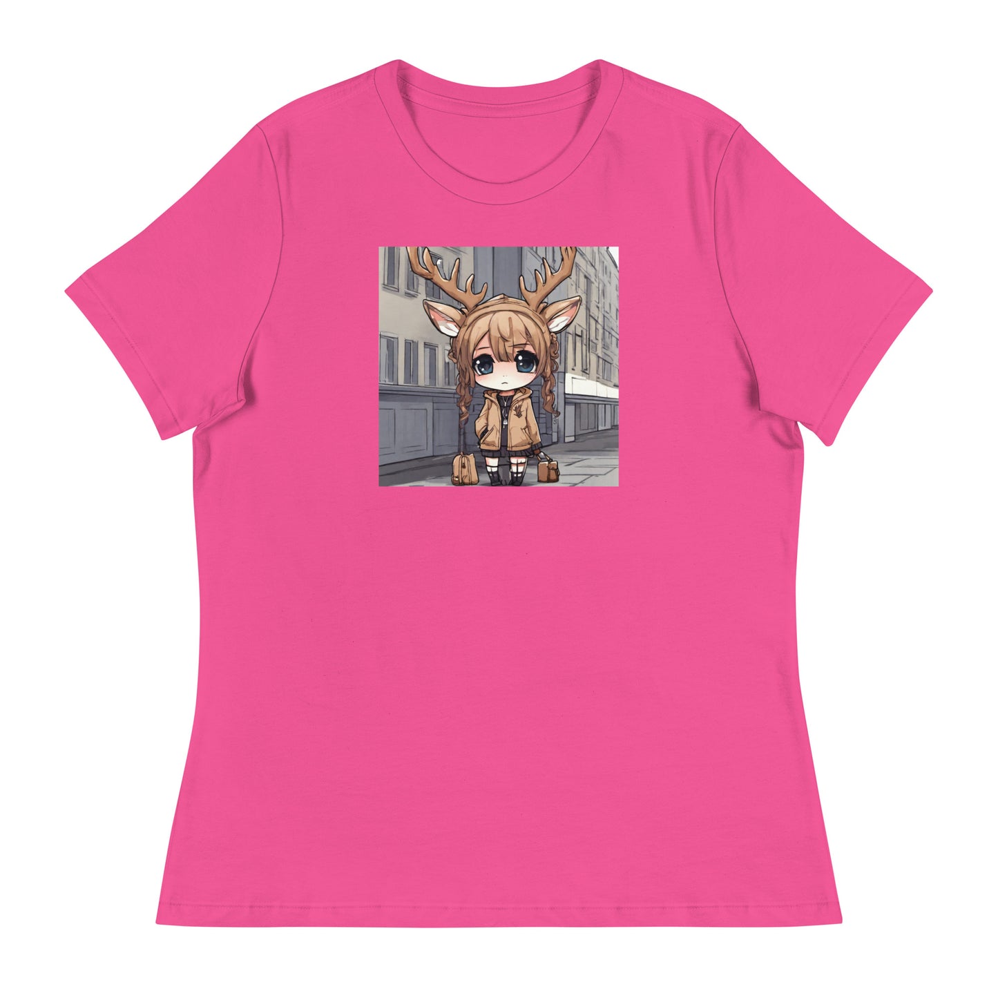 Spirit of the Deer Women's Anime T-Shirt Berry