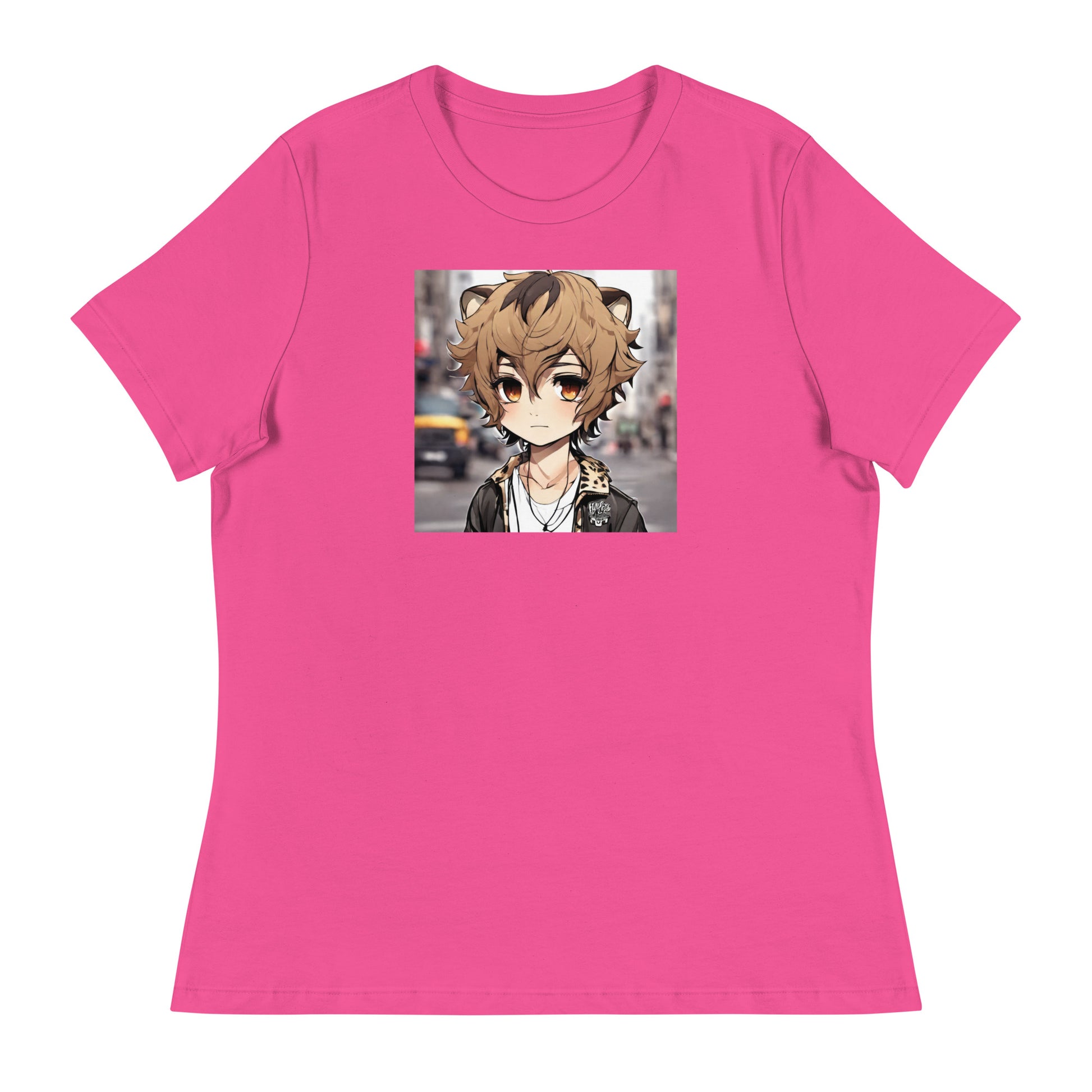 Leopard Boy Women's Anime T-Shirt Berry