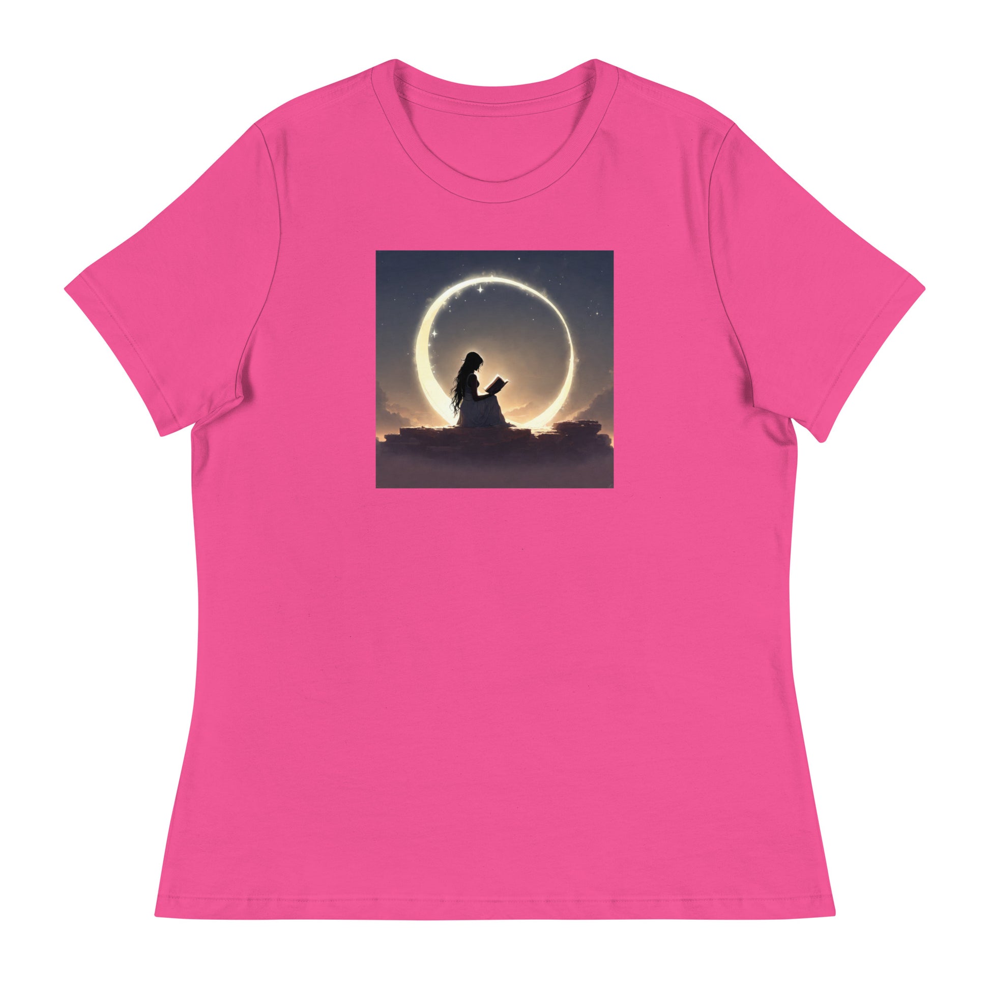 Reading at Twilight Women's Book Lover T-Shirt Berry