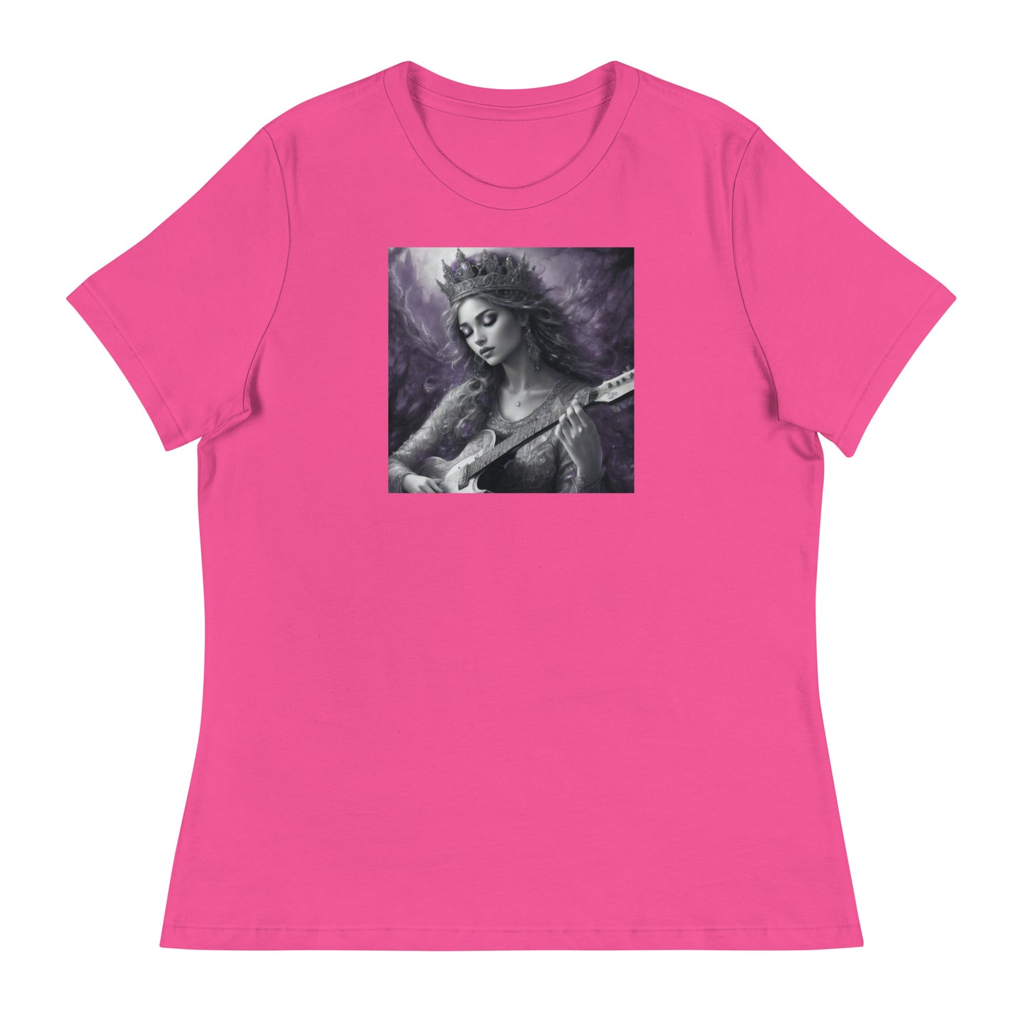 Princess Woman Playing the Guitar T-Shirt Berry