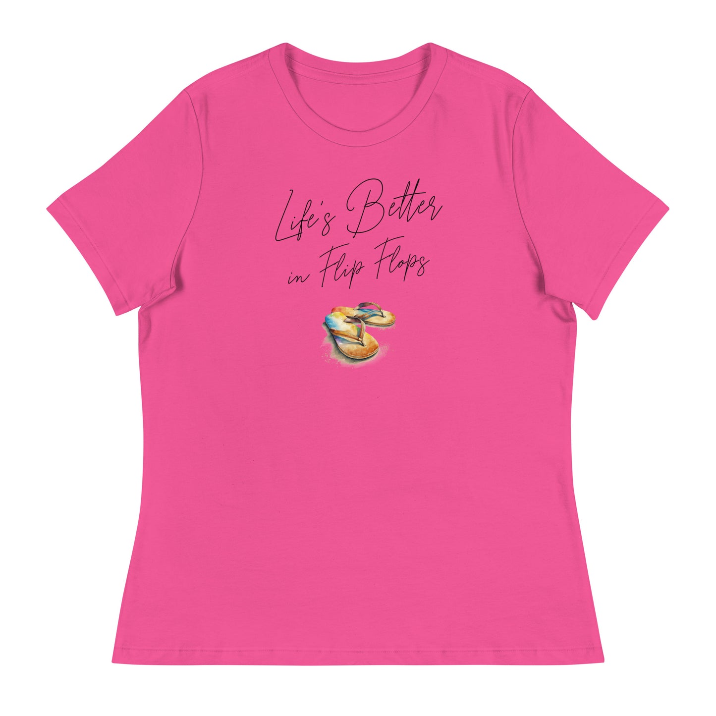 Life's Better in Flip Flops Women's Beach T-Shirt Berry