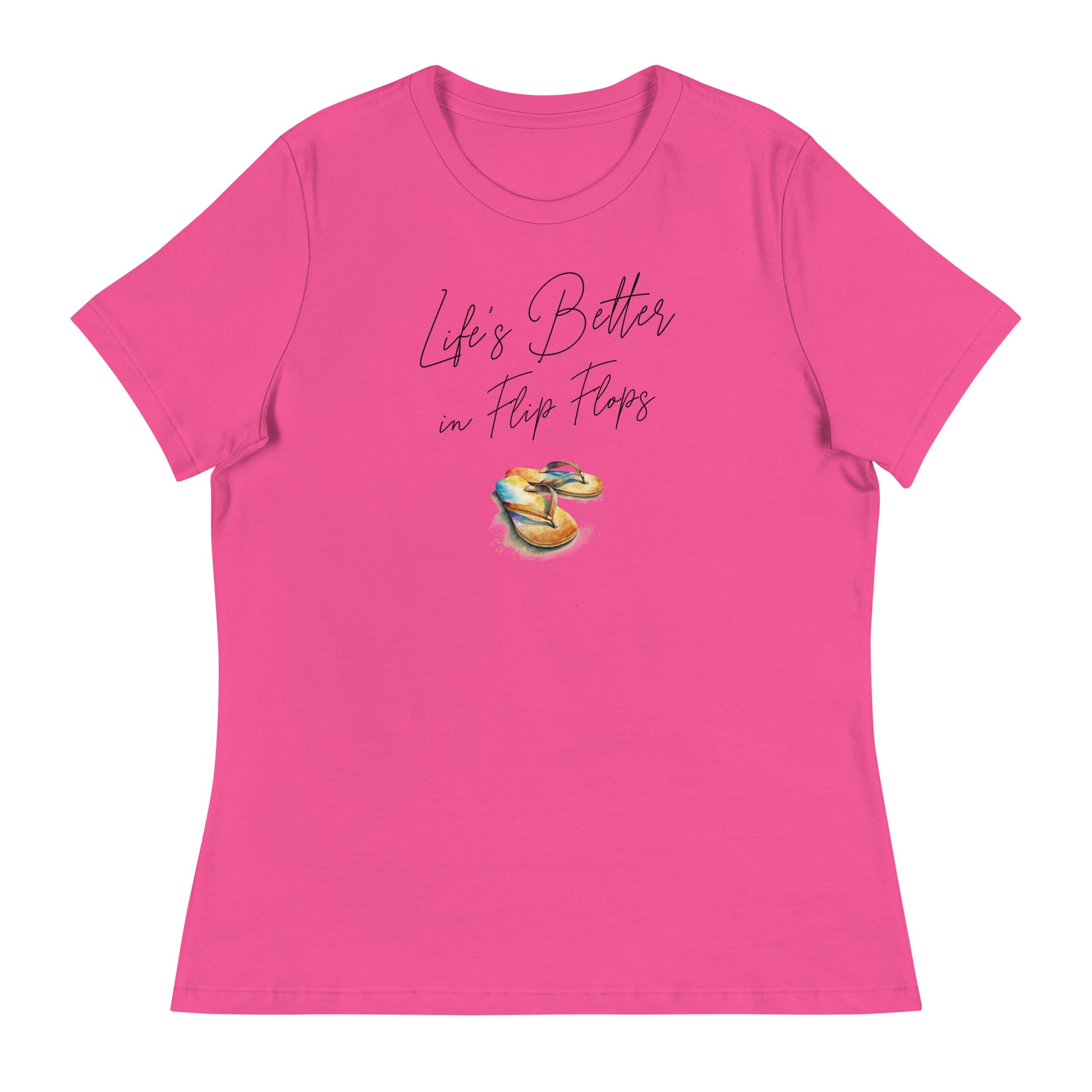 Life's Better in Flip Flops Women's Beach T-Shirt Berry