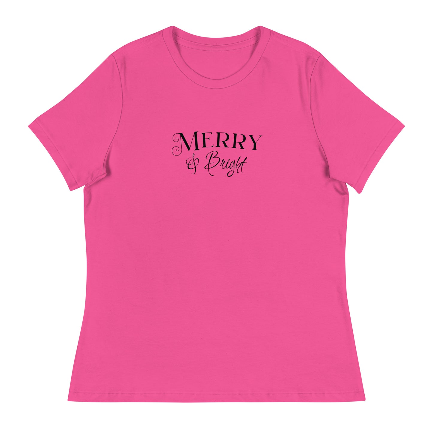 Merry & Bright Women's Christmas T-Shirt Berry