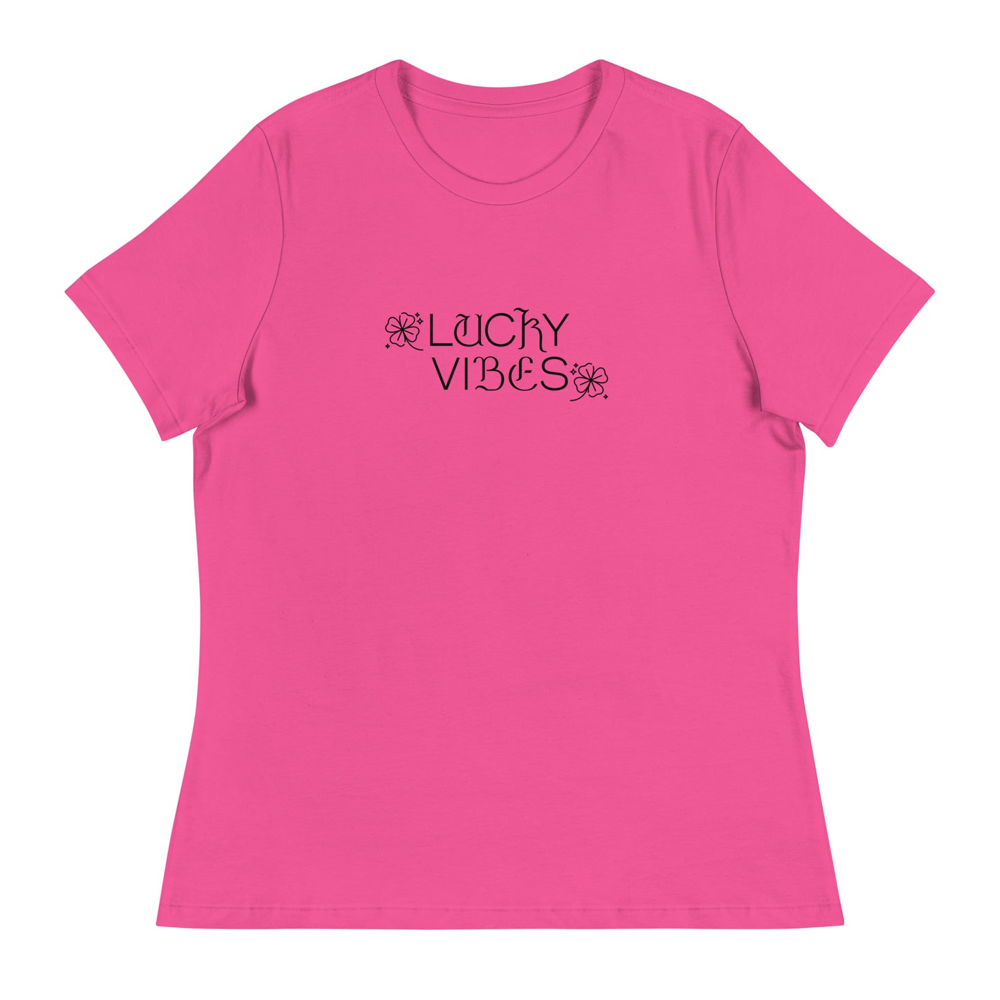 Lucky Vibes Women's St Patrick's Day T-Shirt Berry