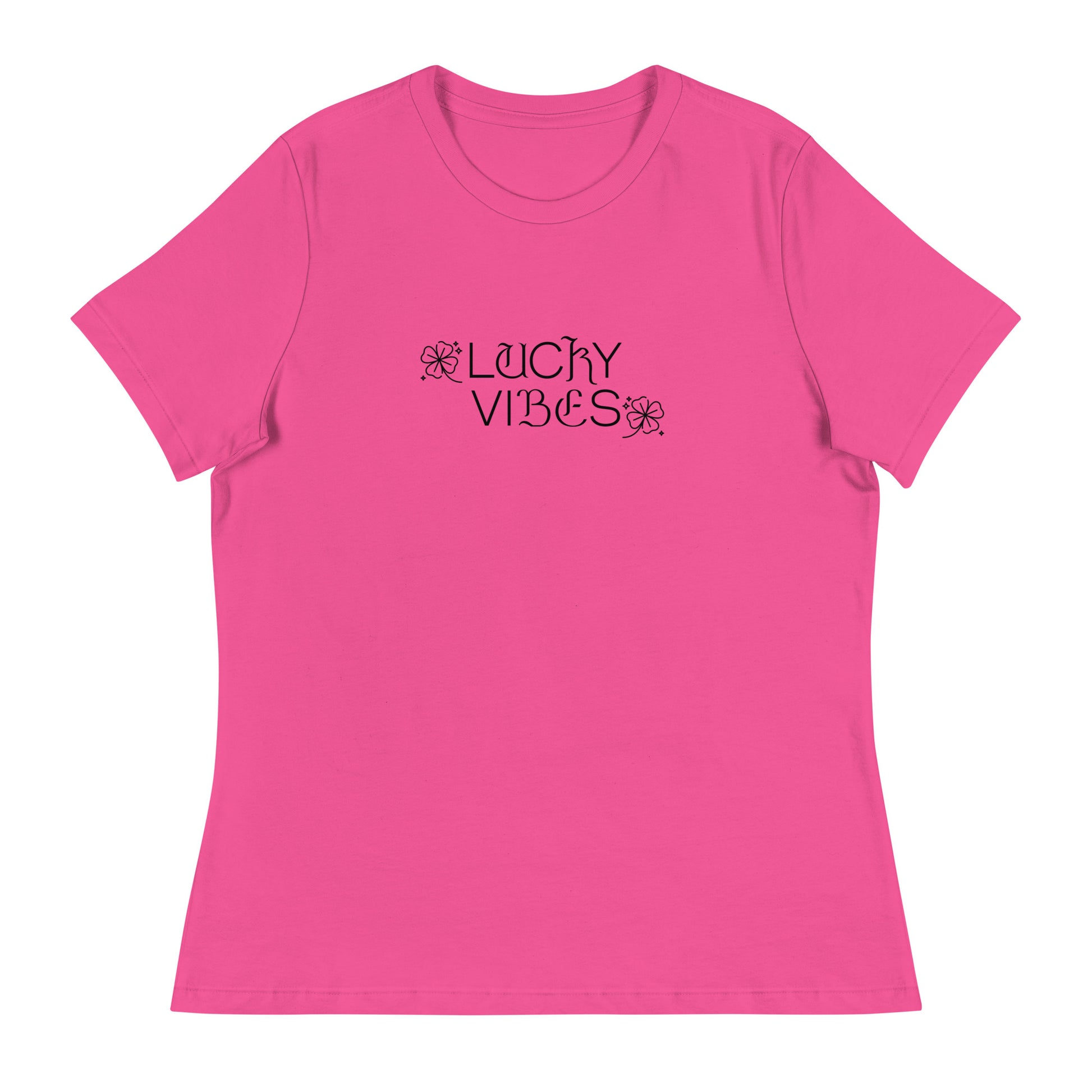 Lucky Vibes Women's St Patrick's Day T-Shirt Berry