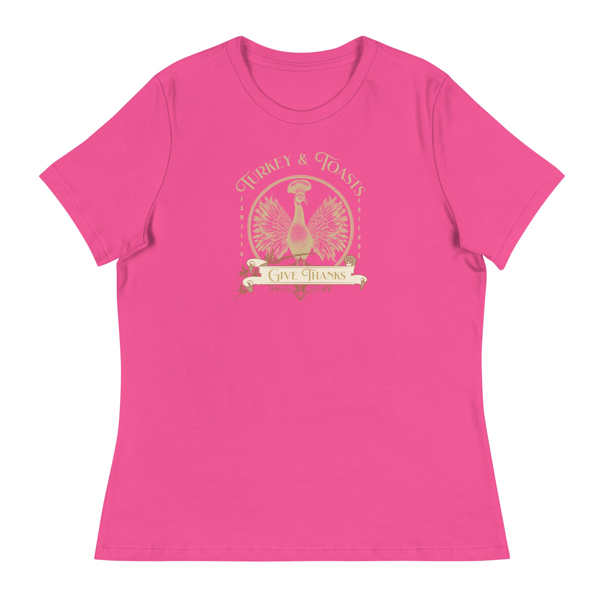 Turkey & Toasts Give Thanks Women's T-Shirt Berry