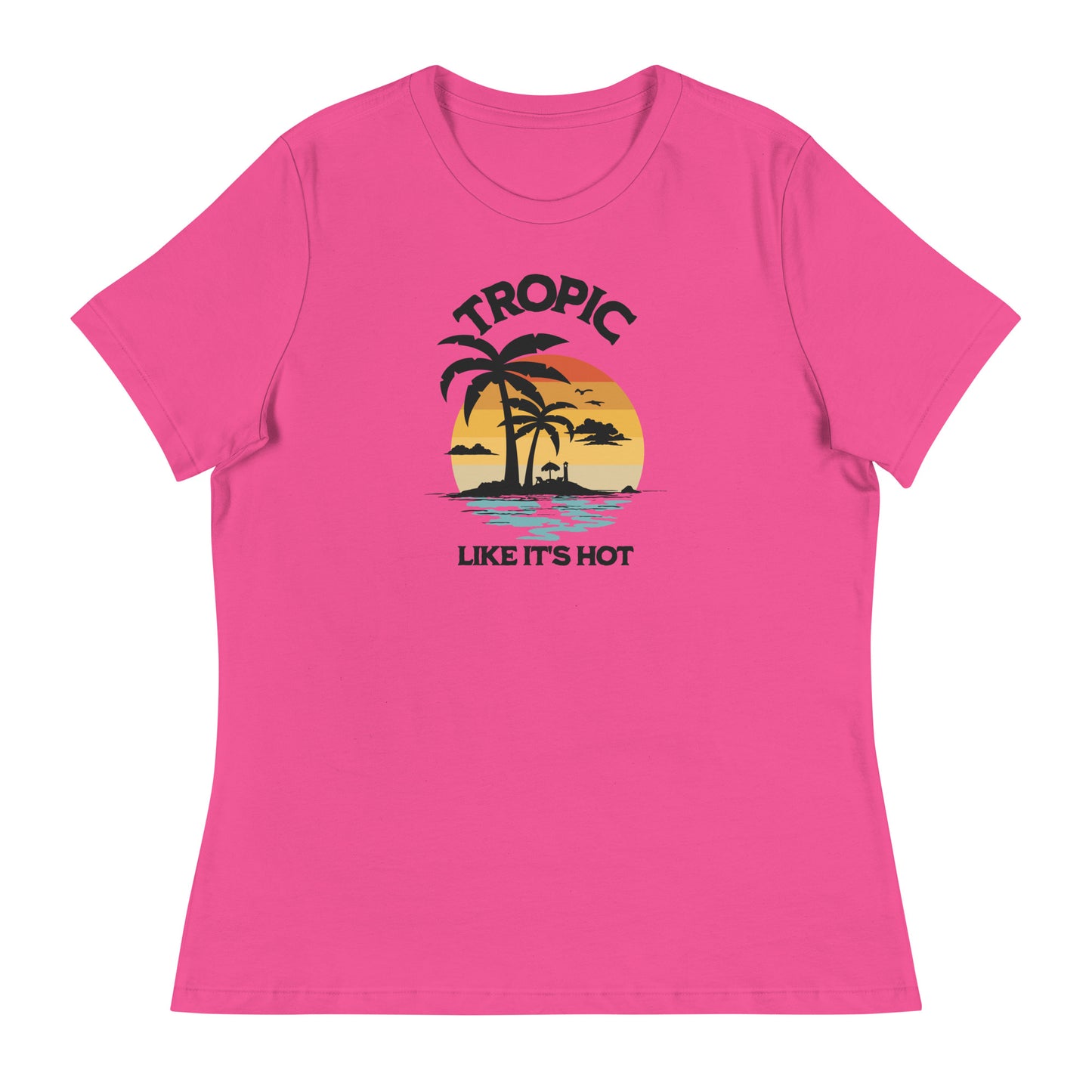 Tropic Like It's Hot Women's Summer T-Shirt Berry