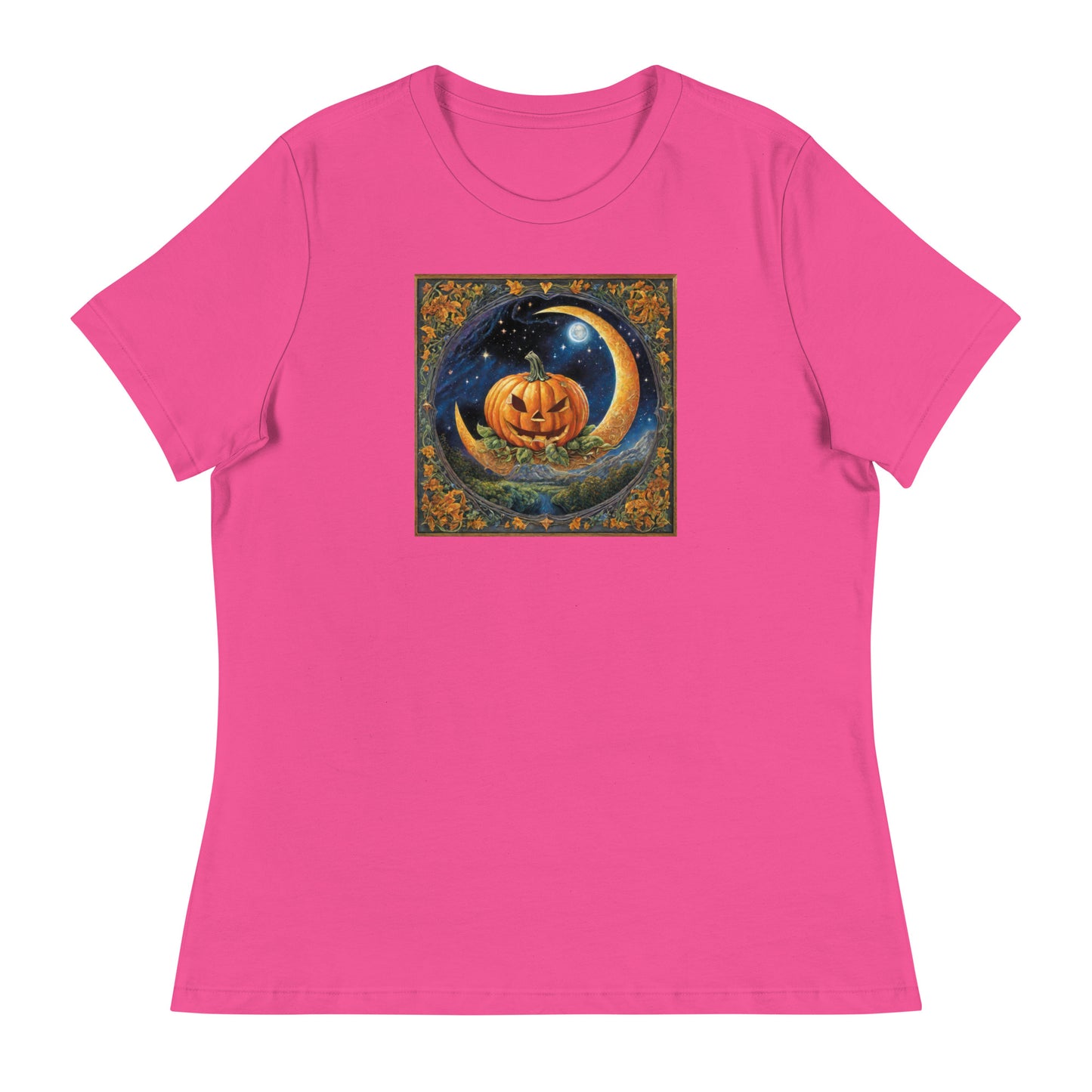 Jack O' Lantern Pumpkin Women's Halloween T-Shirt Berry