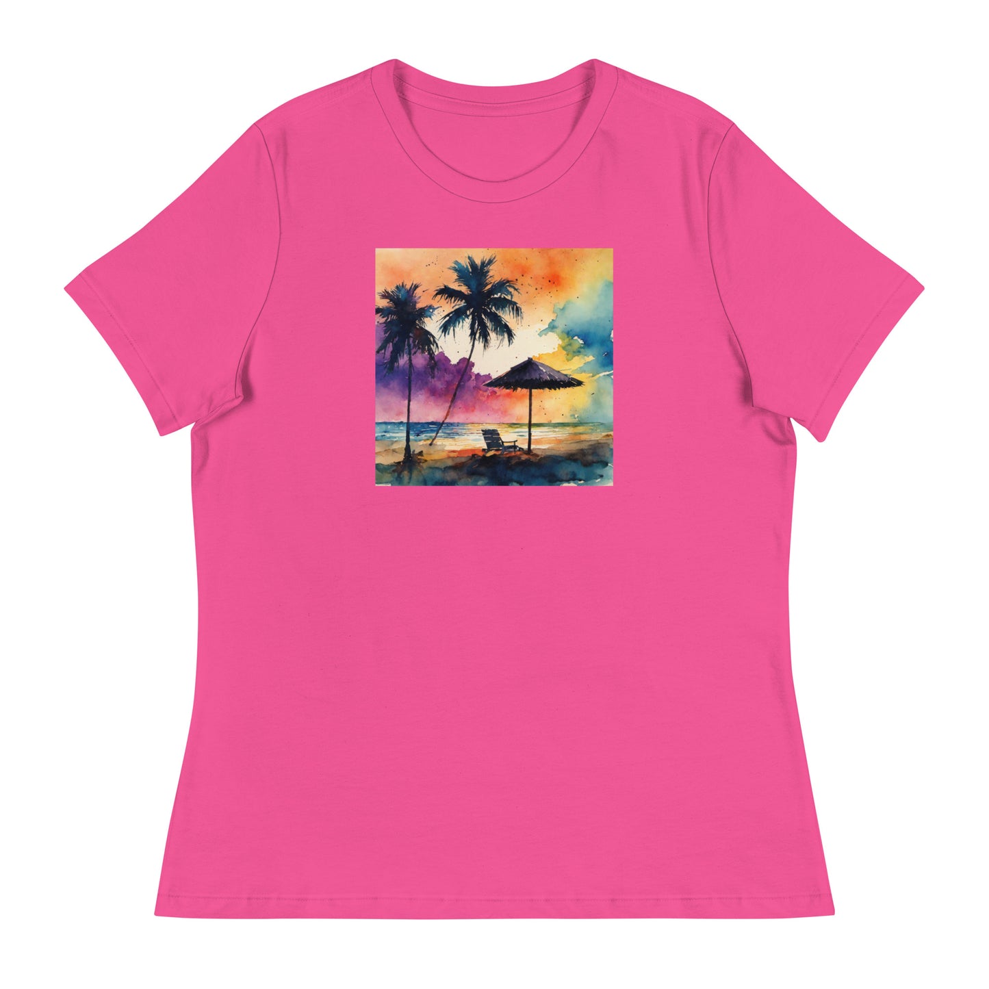 Beautiful Summer Paradise Women's Beach T-Shirt Berry