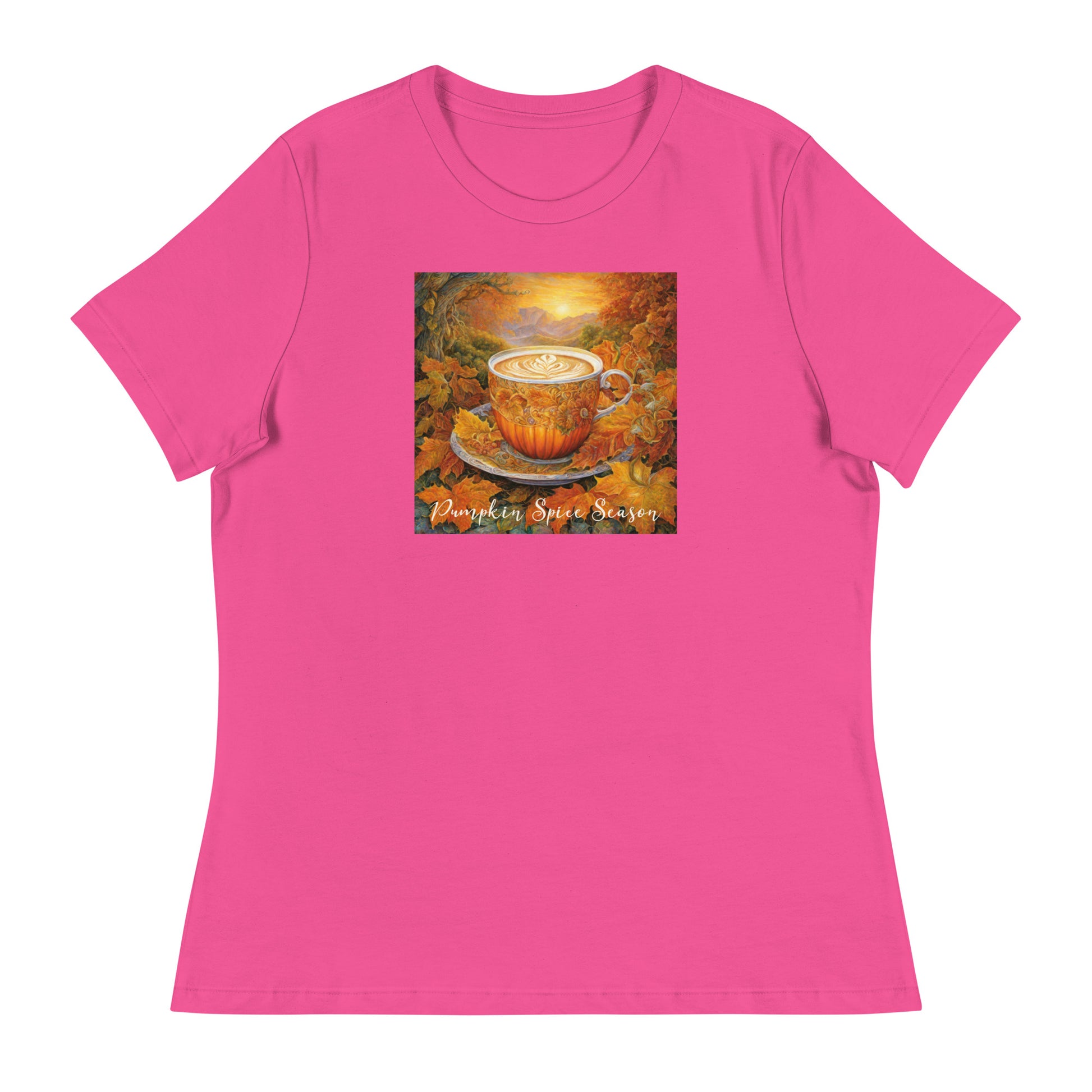 Pumpkin Spice Season Women's Autumn T-Shirt Berry