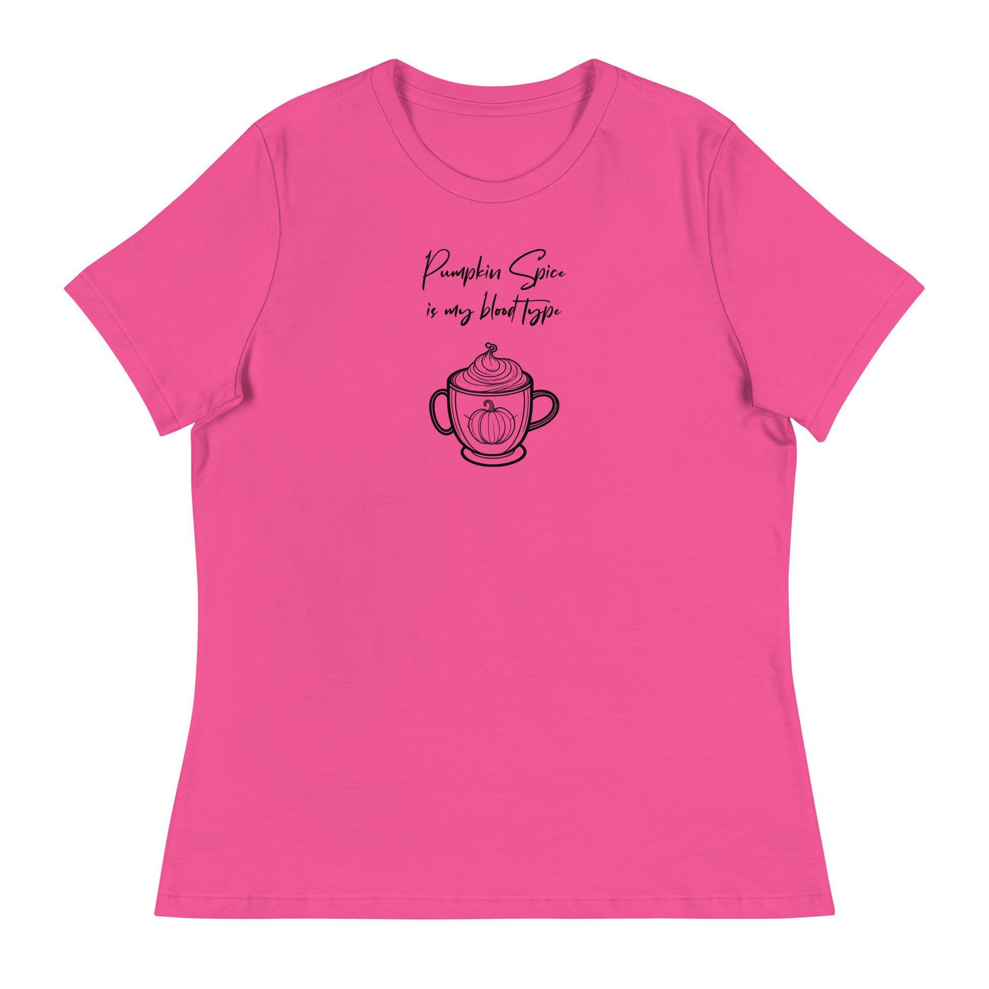 Pumpkin Spice is my Blood Type Women's Fall T-Shirt Berry