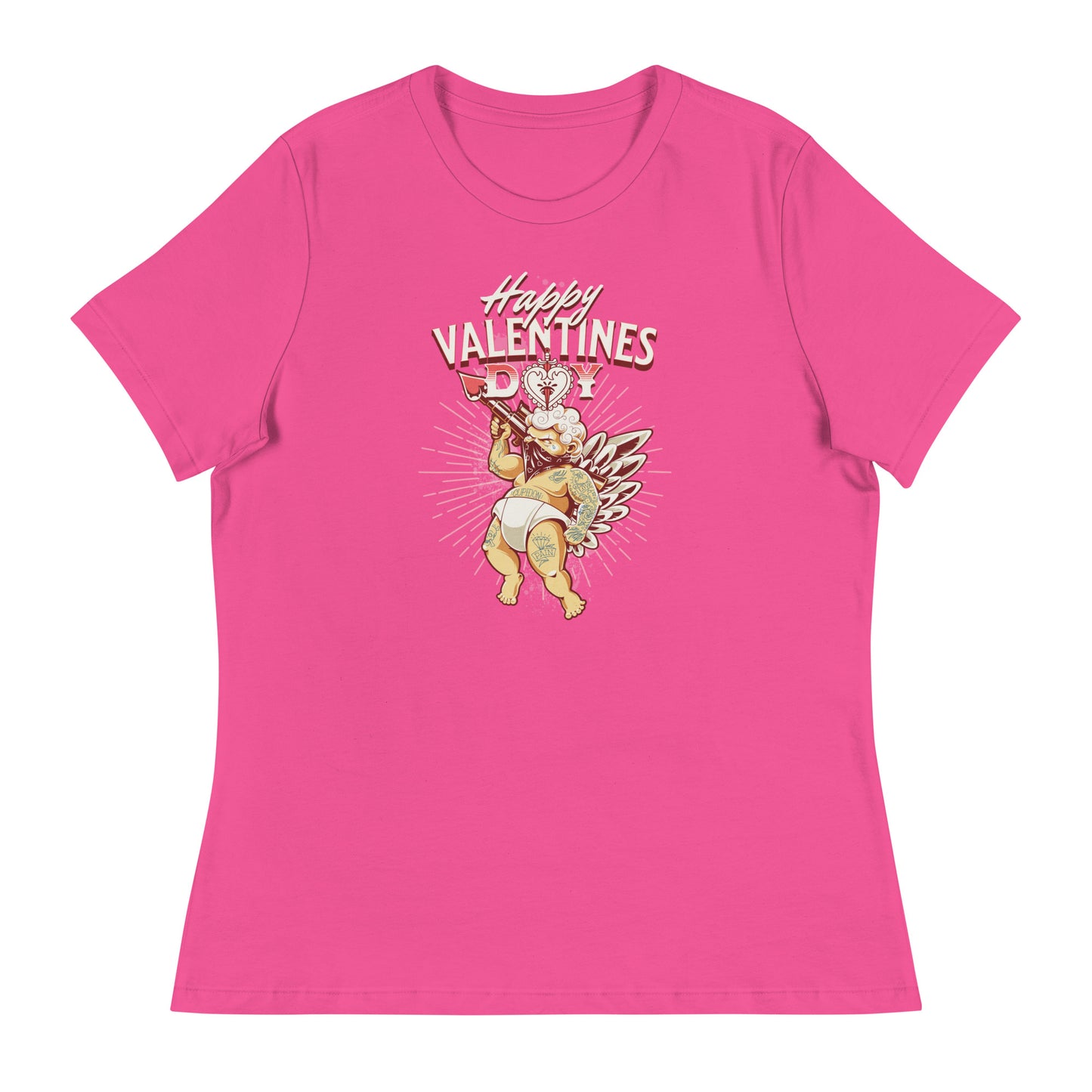 Inked Cupid Women's Valentine's Day T-Shirt Berry