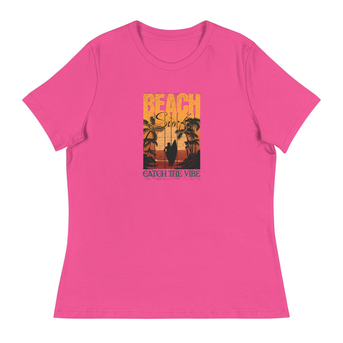 Catch the Vibe Surfing Women's T-Shirt Berry