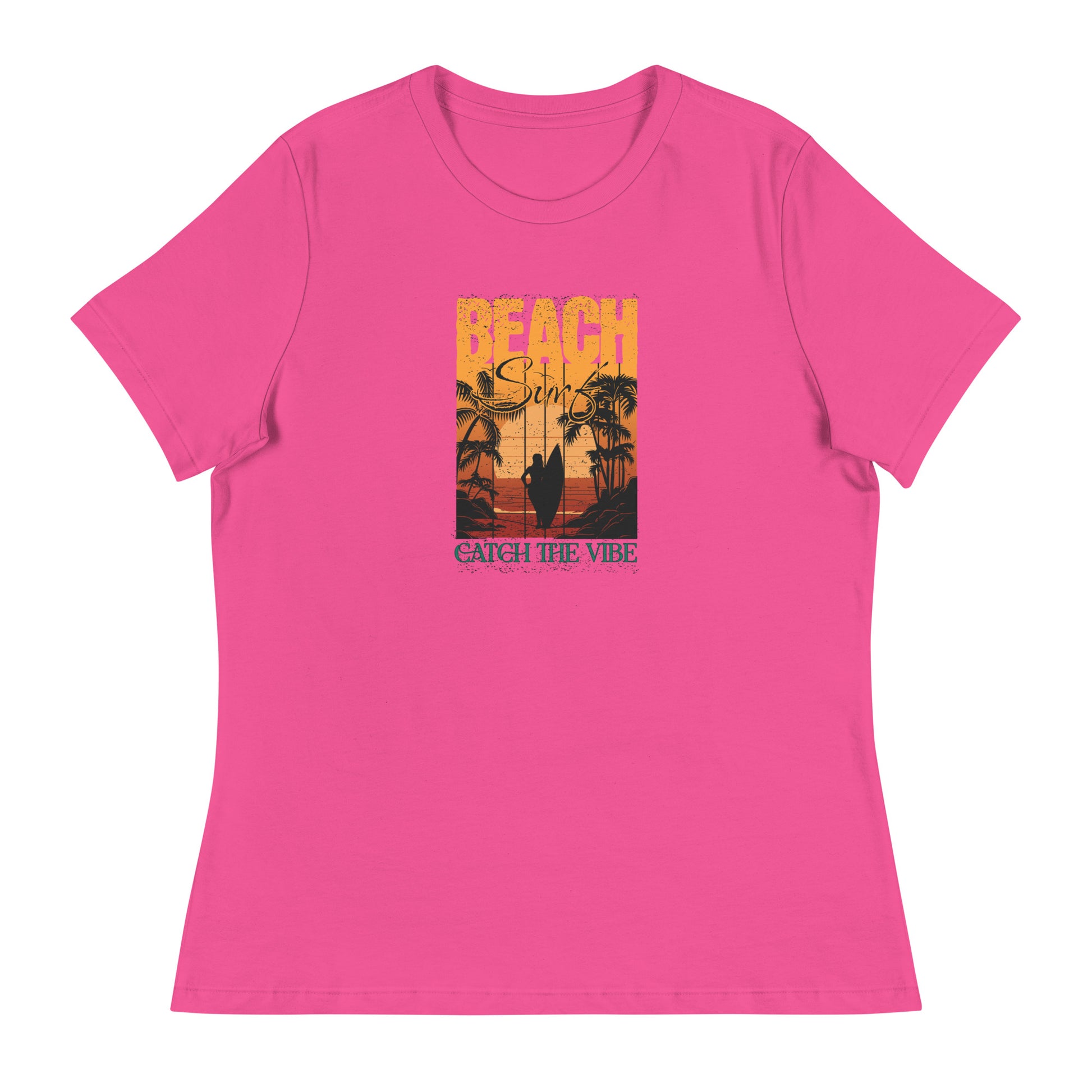 Catch the Vibe Surfing Women's T-Shirt Berry