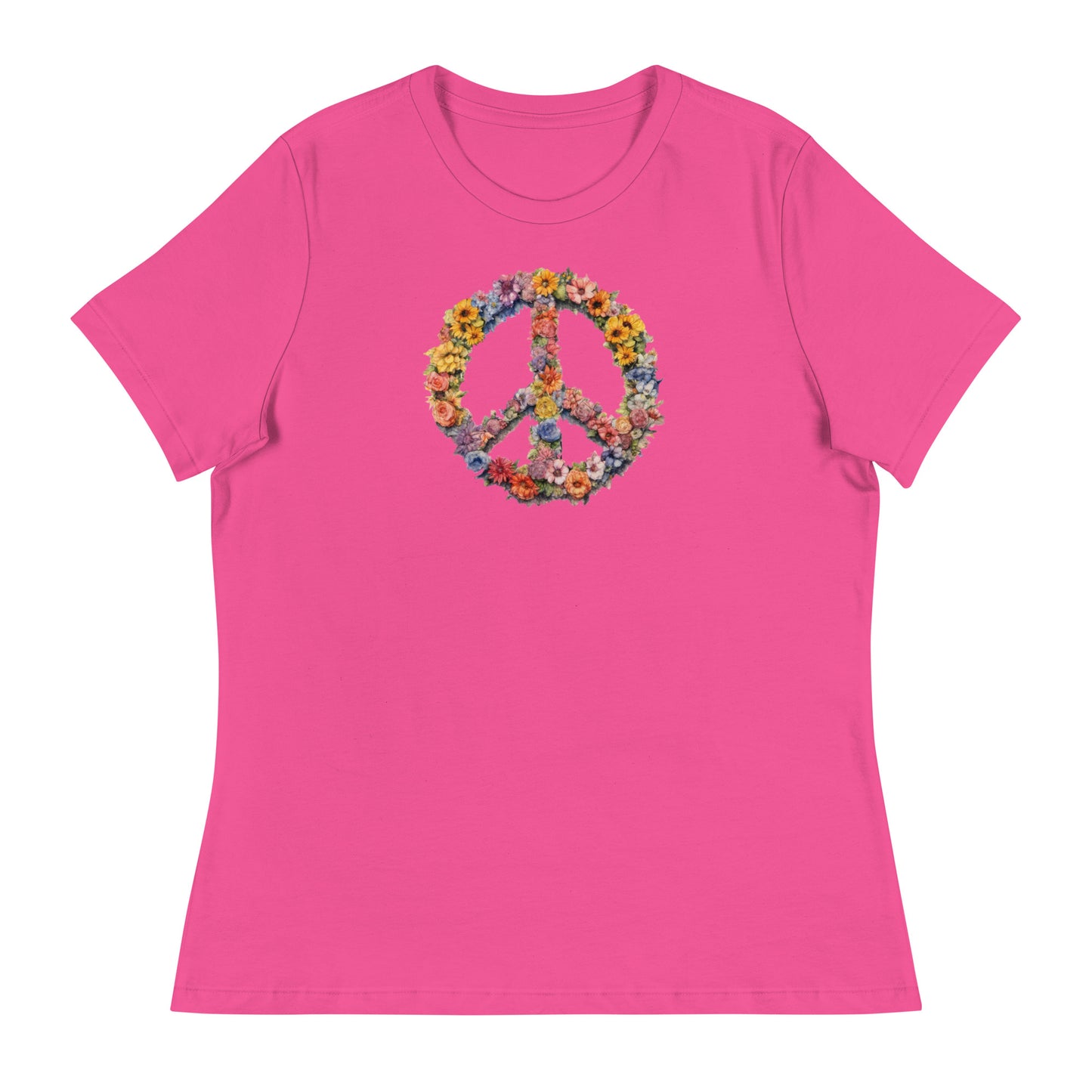 Flower Peace Sign Women's T-Shirt Berry