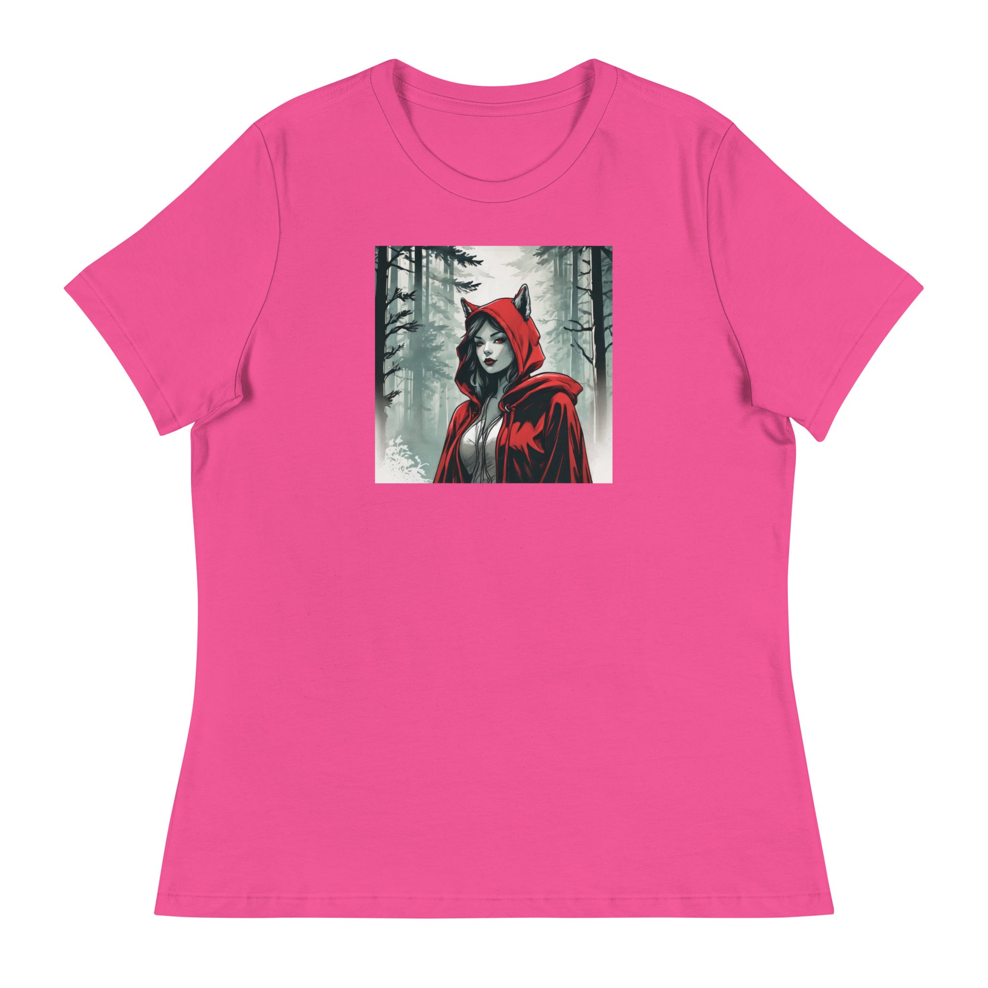 Modern Red Riding Hood Women's Fairy Tale T-Shirt Berry