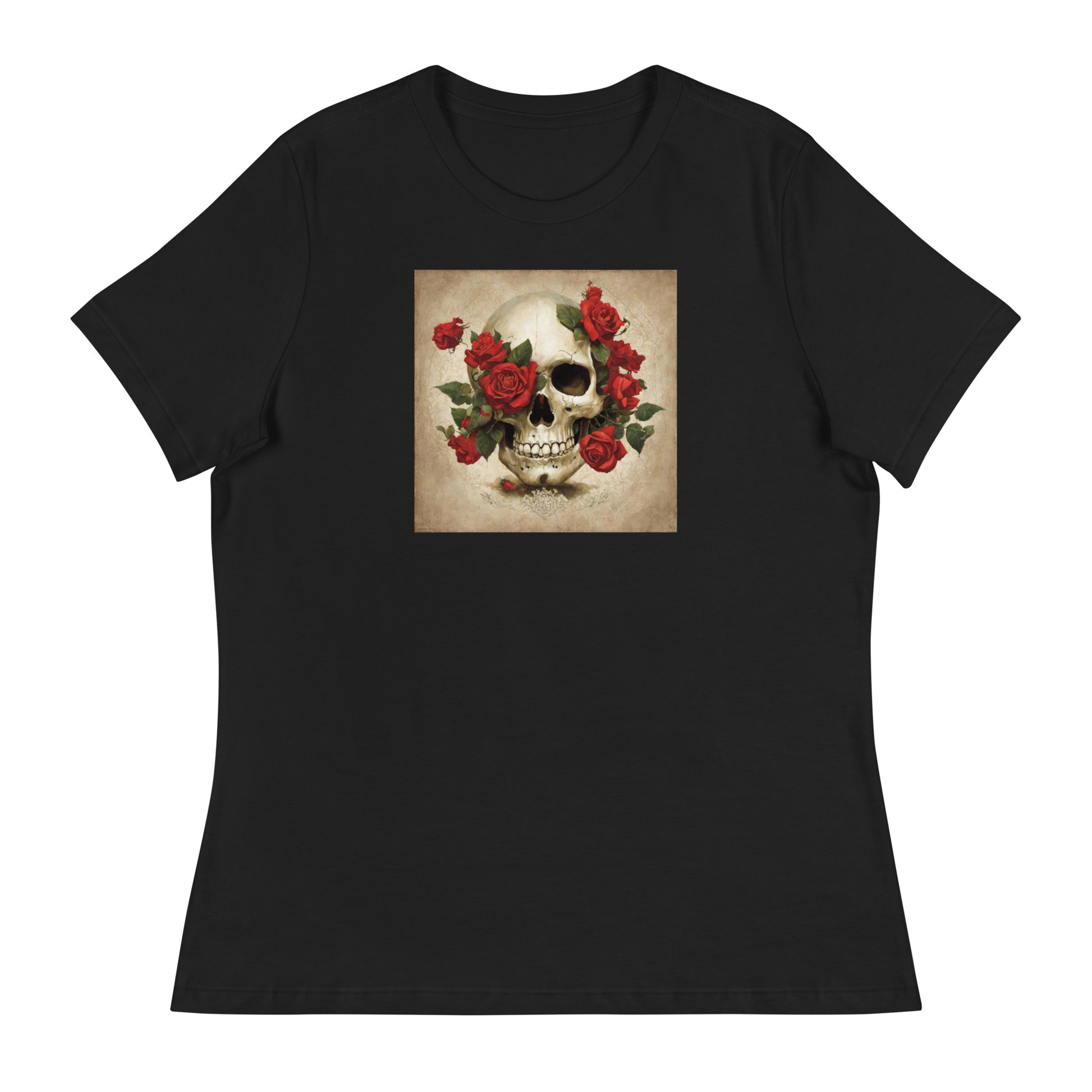 Skull & Roses Women's T-Shirt Black