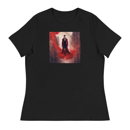 Vampire in Red Haze Women's Graphic Tee Black