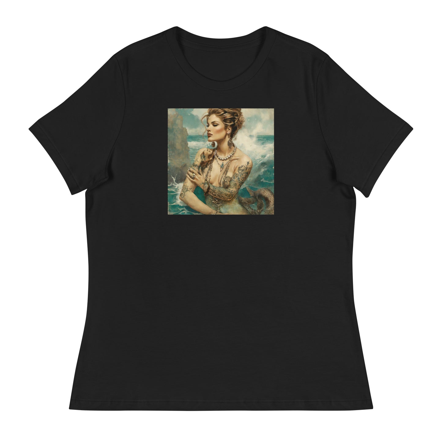 Mermaid with Tattoos Women's T-Shirt Black