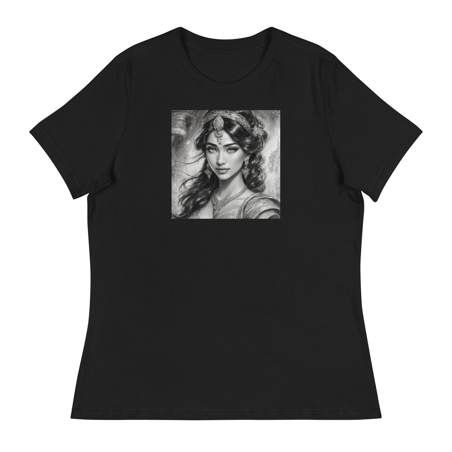 Princess Jasmine Pencil Sketch Women's T-Shirt Black