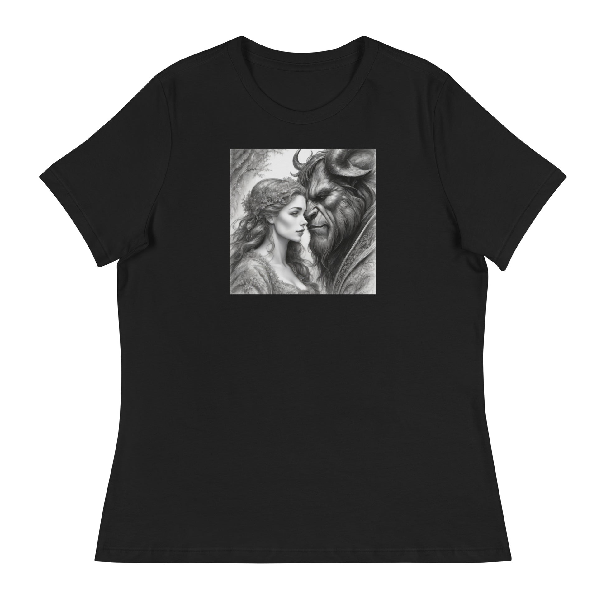 Beauty and the Beast Portrait Women's T-Shirt Black