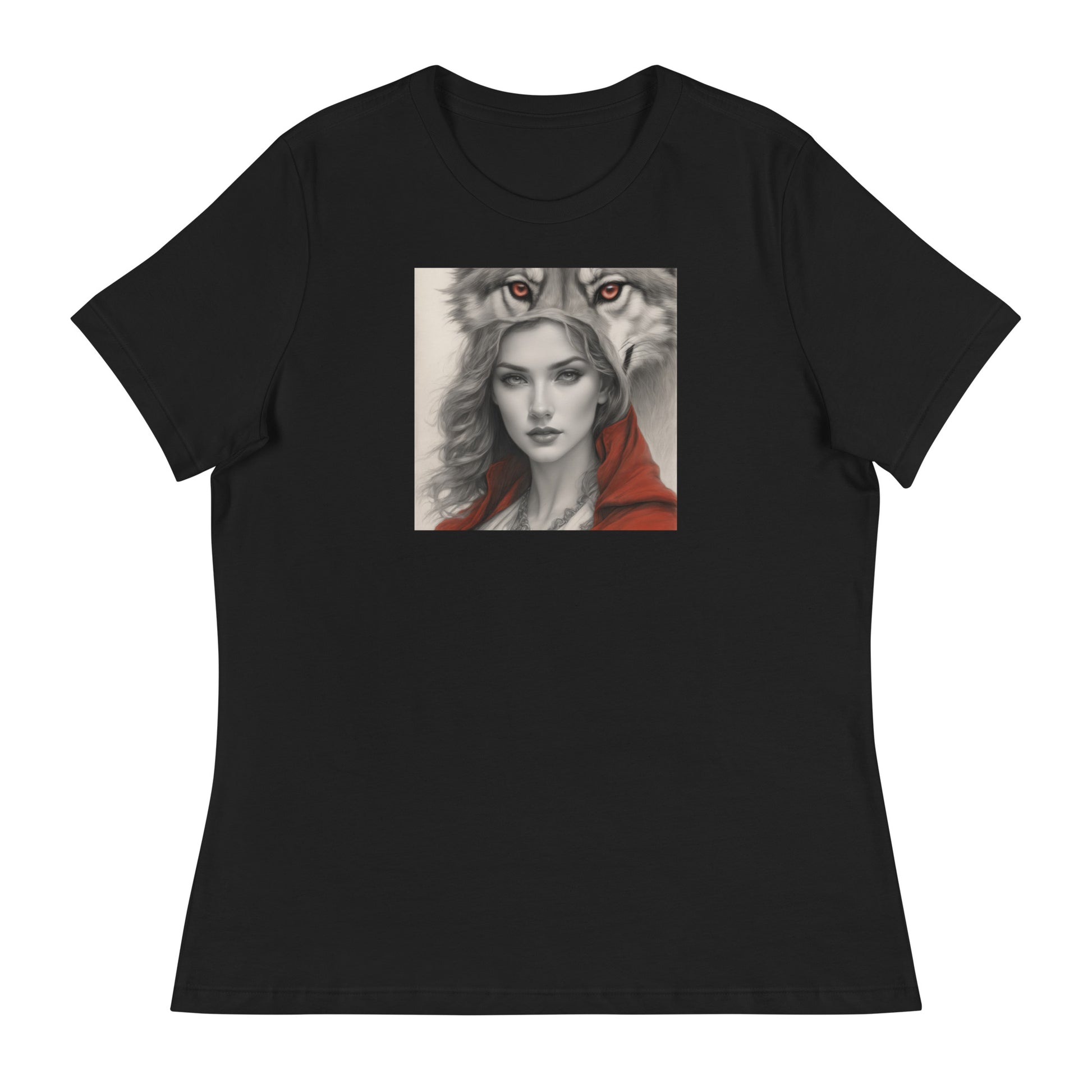 Mystique of the Wolf Women's T-Shirt Black