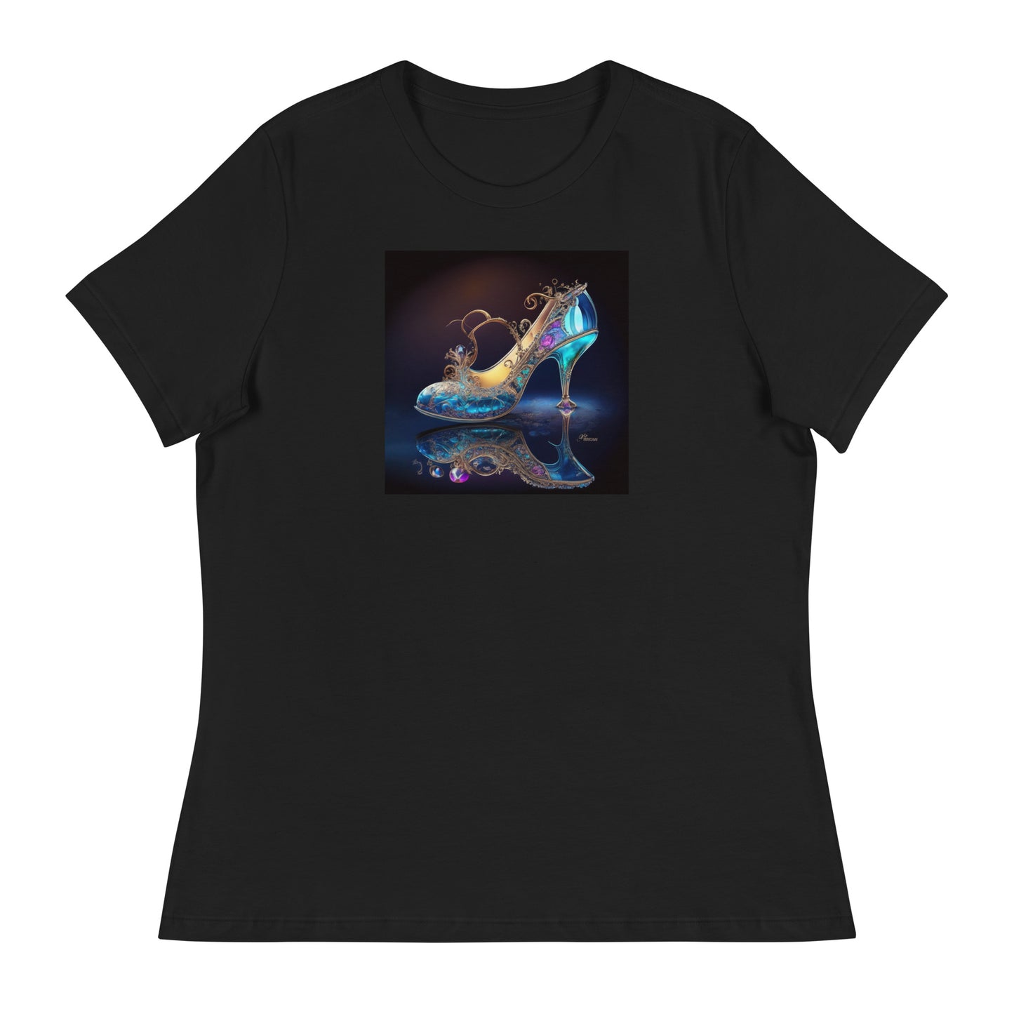 Cinderella's Glass Slipper Women's Fairy Tale T-Shirt Black