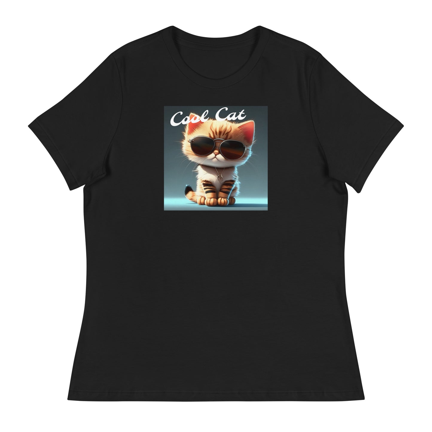 Cool Cat Women's Funny T-Shirt Black