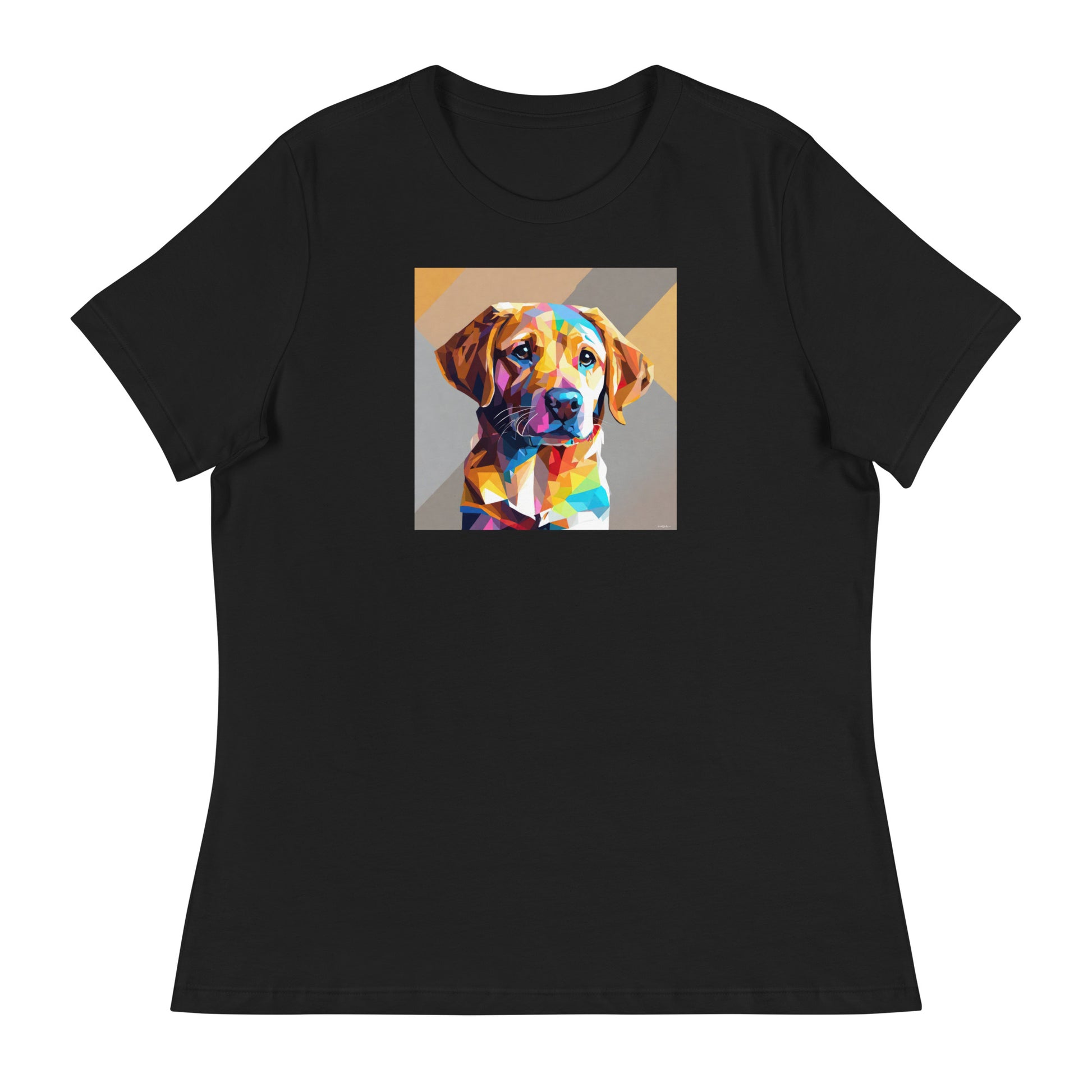 Geometric Golden Lab Women's Animal Lover T-Shirt Black