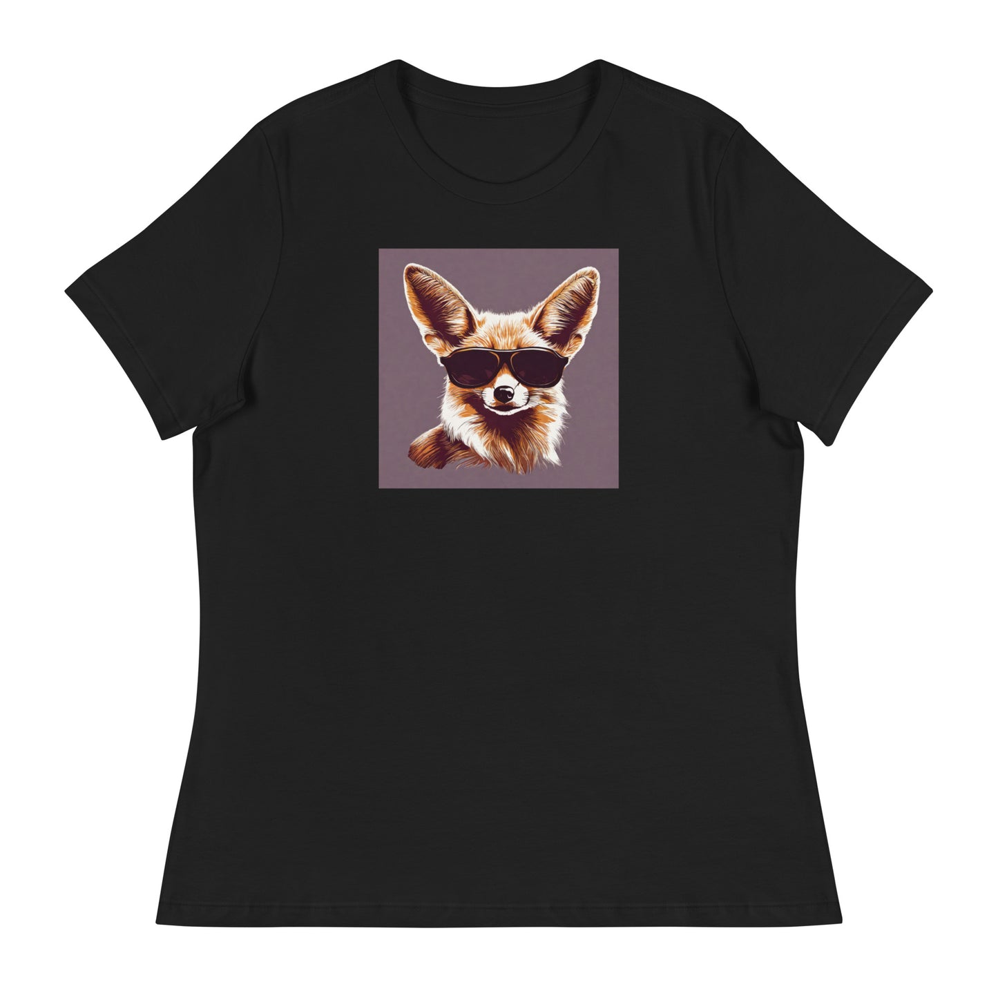 Fennec Fox in Shades Women's Animal Lover T-Shirt Black