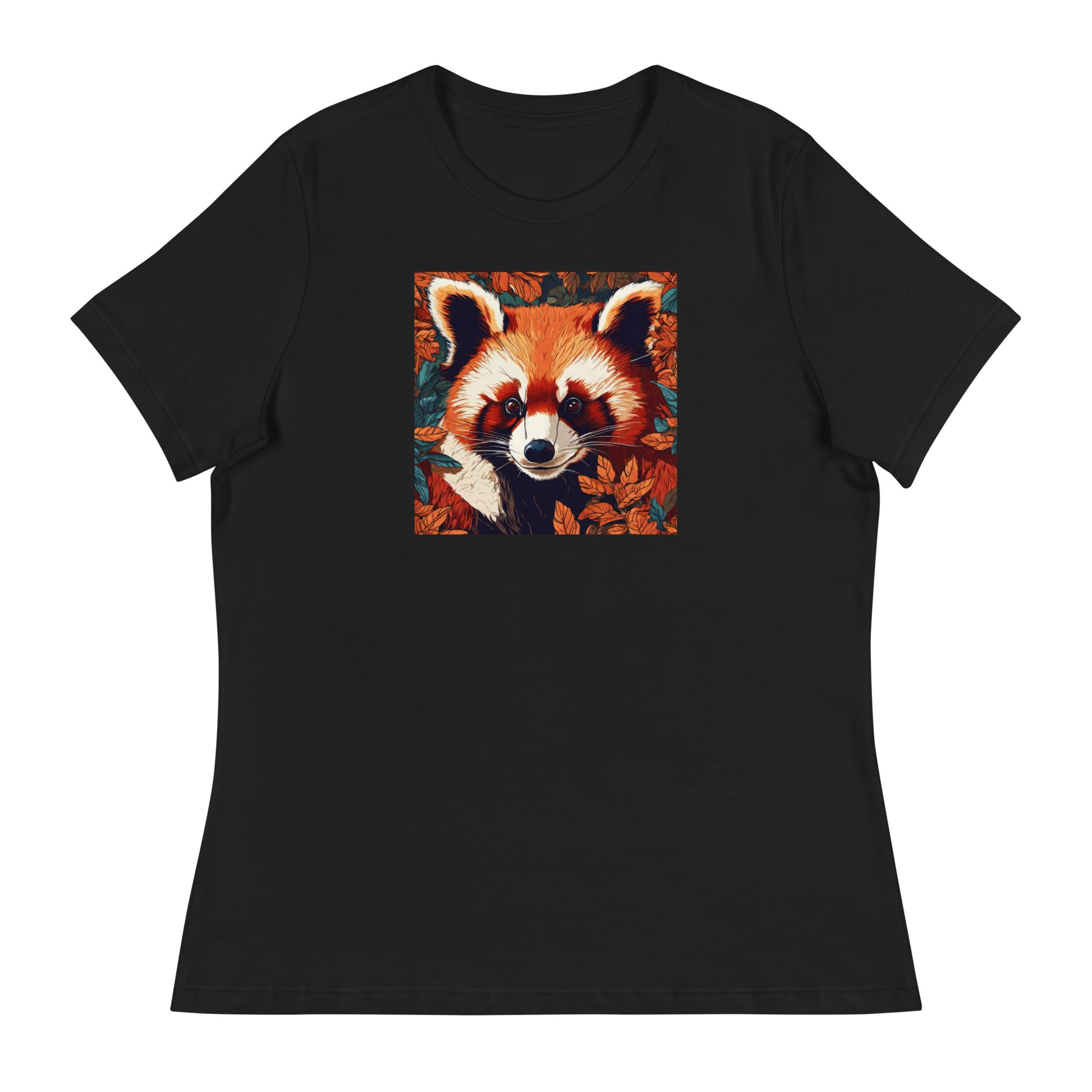 Red Panda Women's Animal Lover T-Shirt Black