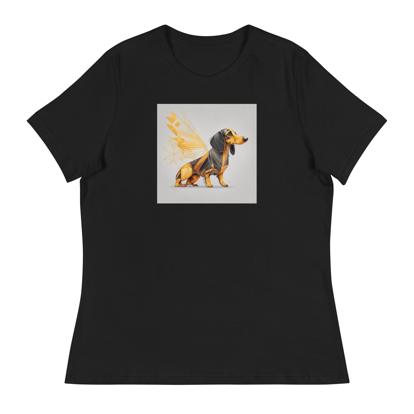 Dachshund with Wings Women's Dog Lover T-Shirt Black