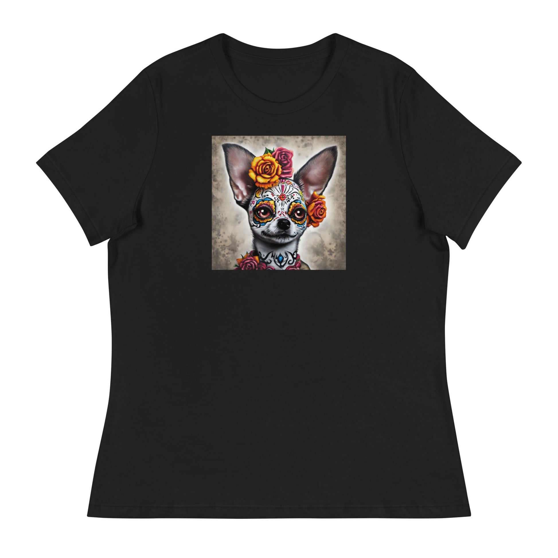 Day of the Dead Chihuahua Women's Dog Lover T-Shirt Black