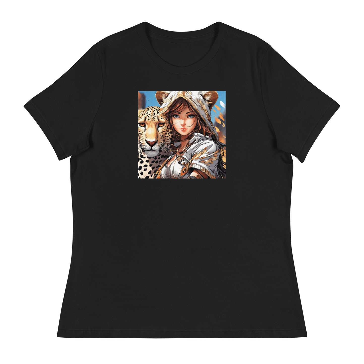 Leopard Queen Women's Anime T-Shirt Black