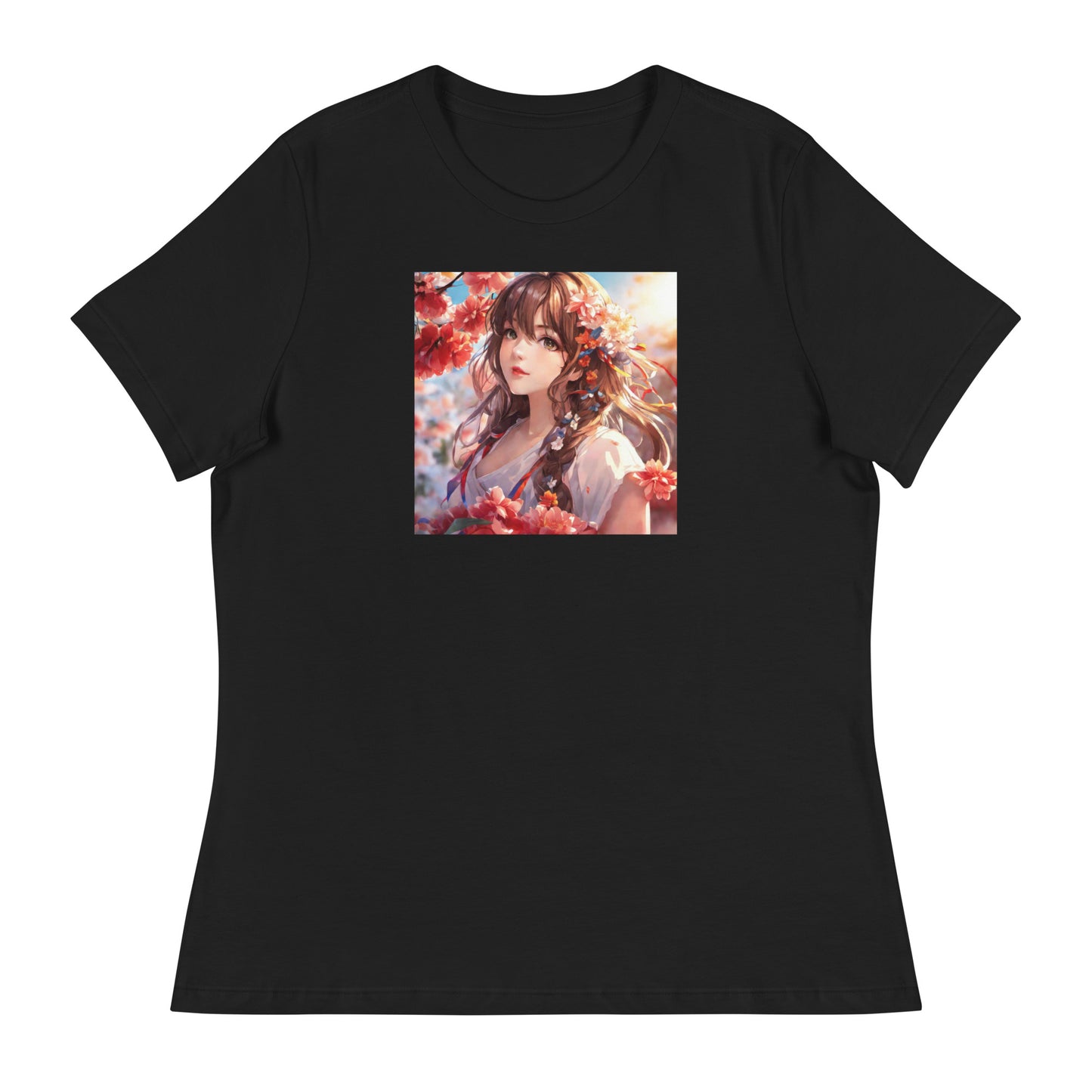 Graceful & Lovely Women's Anime T-Shirt Black