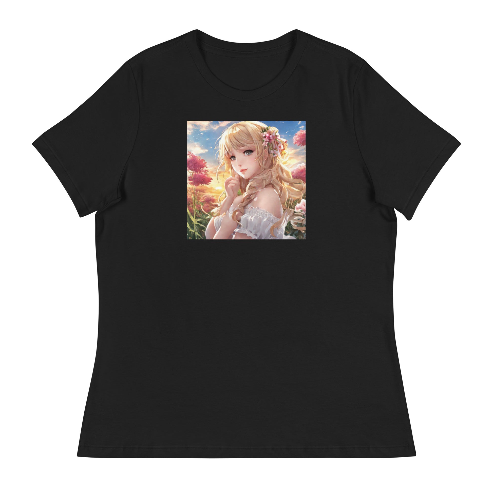 Timeless Beauty Women's Anime T-Shirt Black