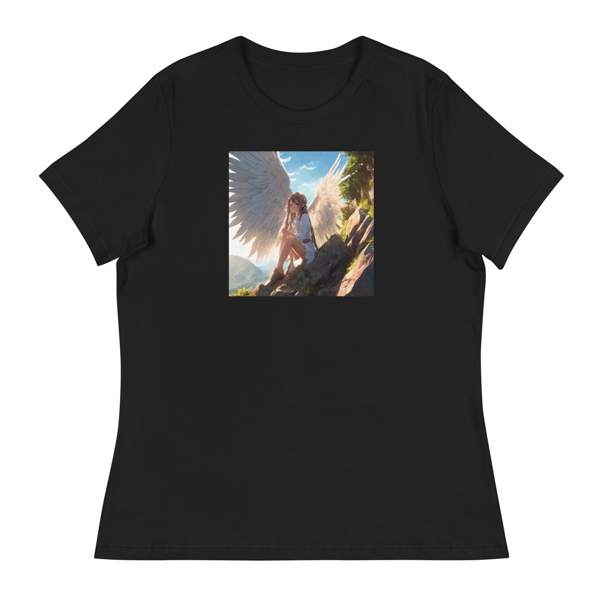 Beautiful Angel Women's Anime T-Shirt Black